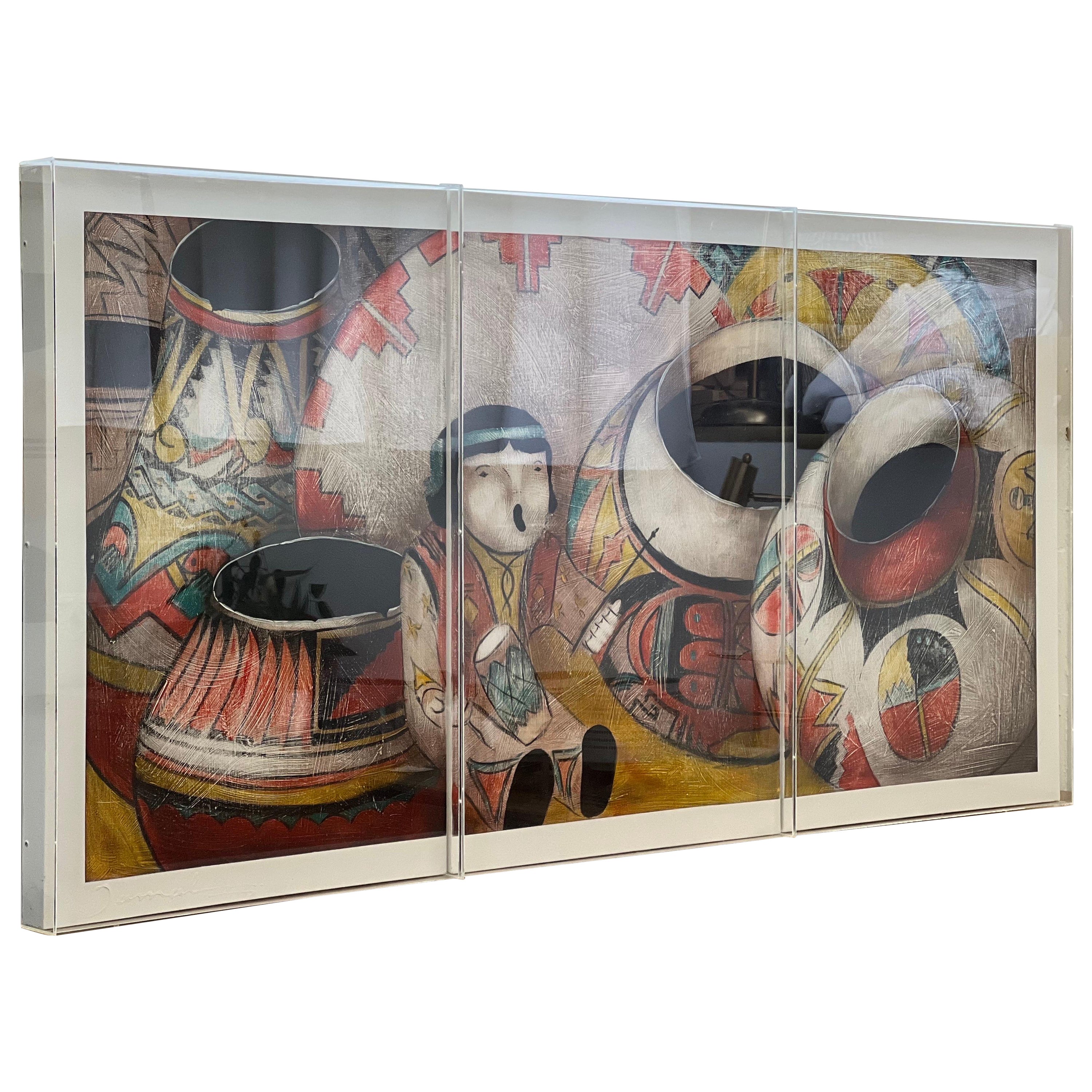 Vintage Framed Signed Art For Sale