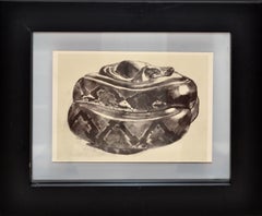 Vieille croquise encadrée serpent du livre Peinture et dessins de Paul Jouve 1930