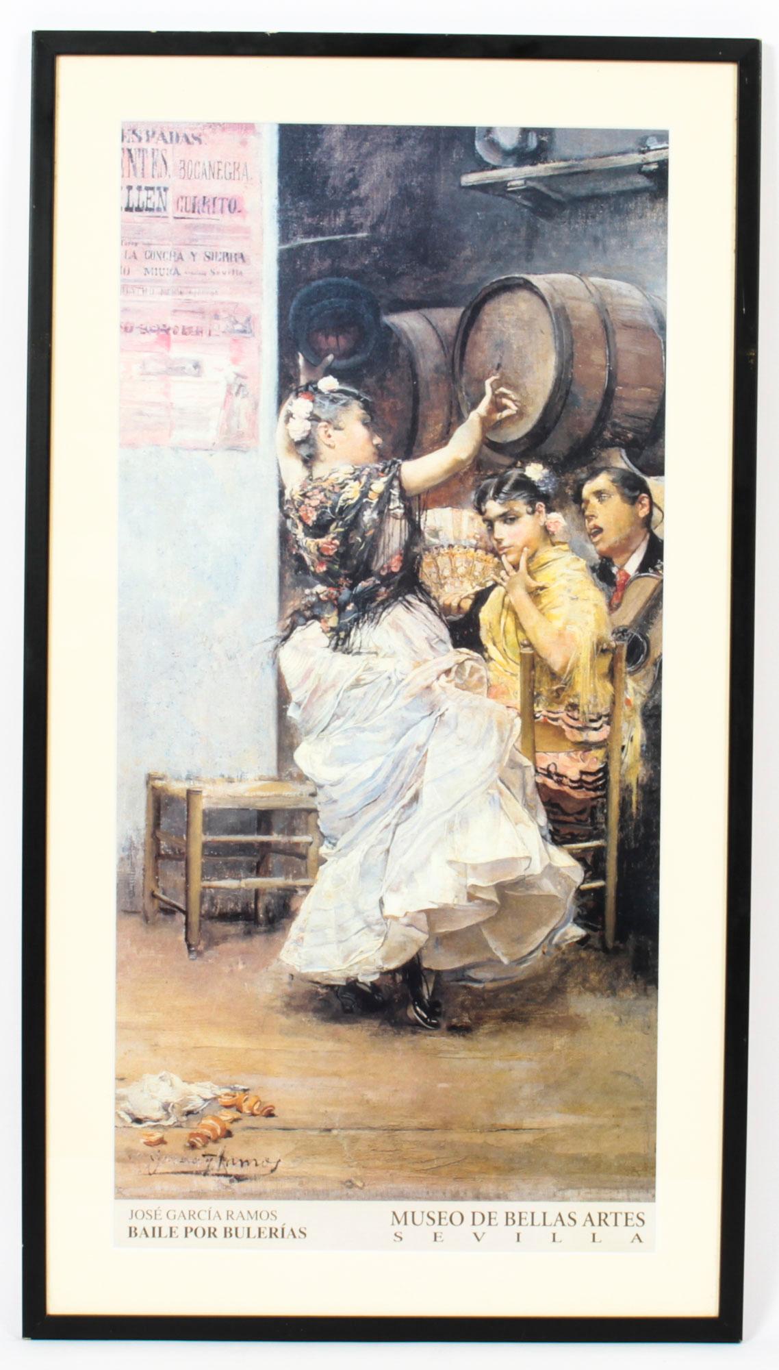 Vintage Framed Spanish Museum Print of a Flamenco Dancer, 20th Century For Sale 6