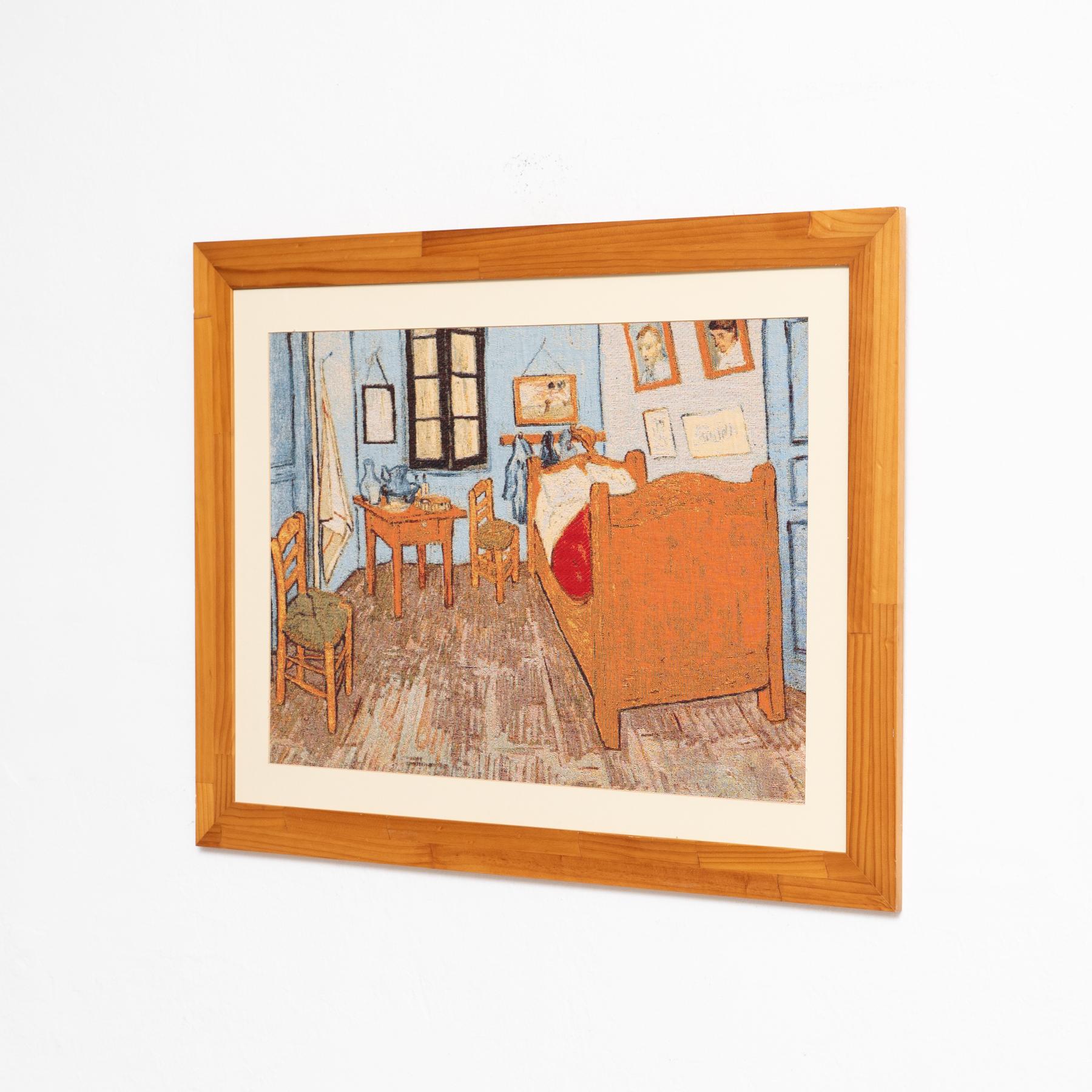 Mid-Century moderno Arazzo vintage incorniciato di  