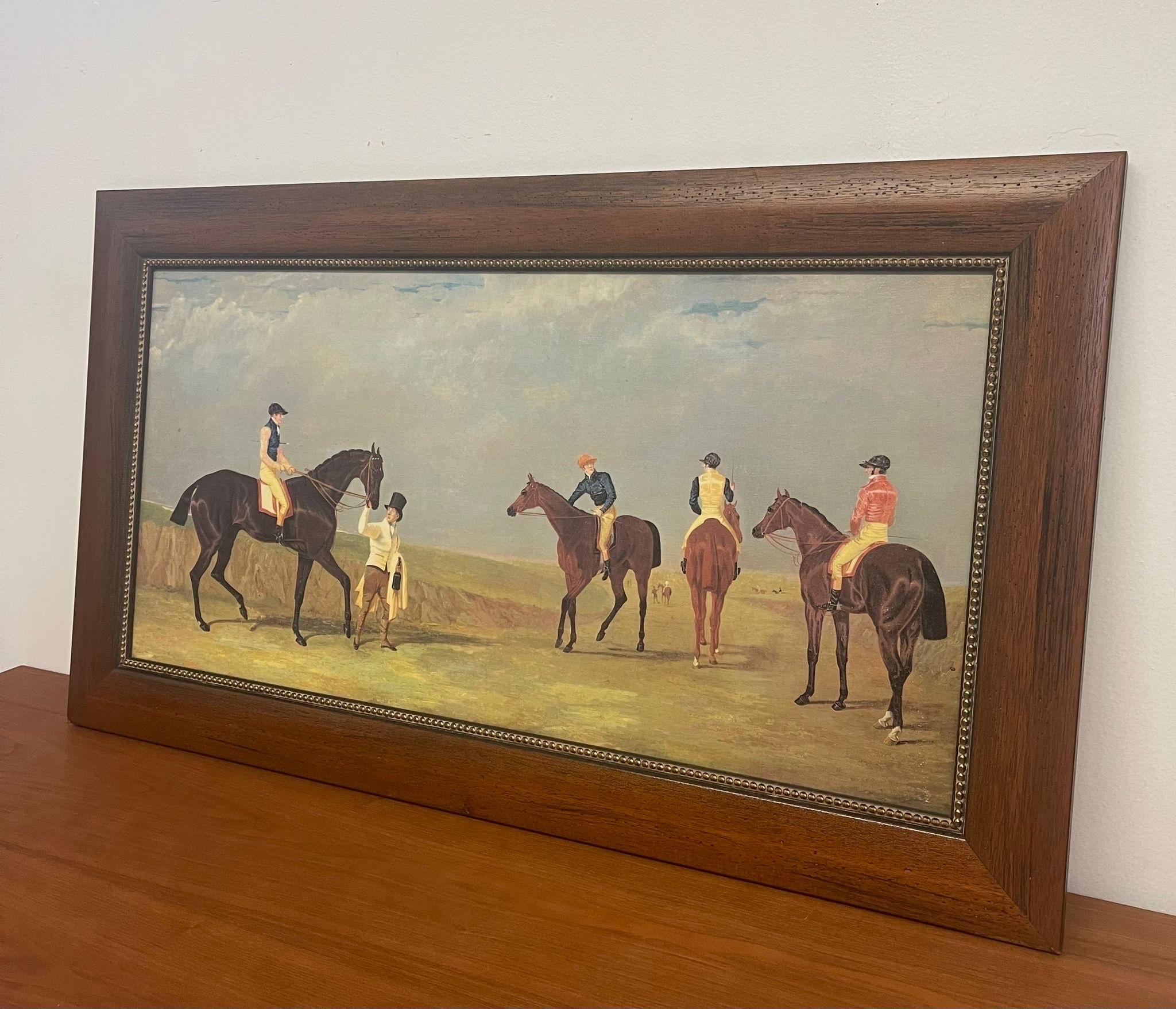 Mid-Century Modern Vintage Framed Textured Print by John Frederick Herring d.a. For Sale