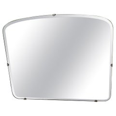 Vintage Frameless Beveled Mirror with Arch Top