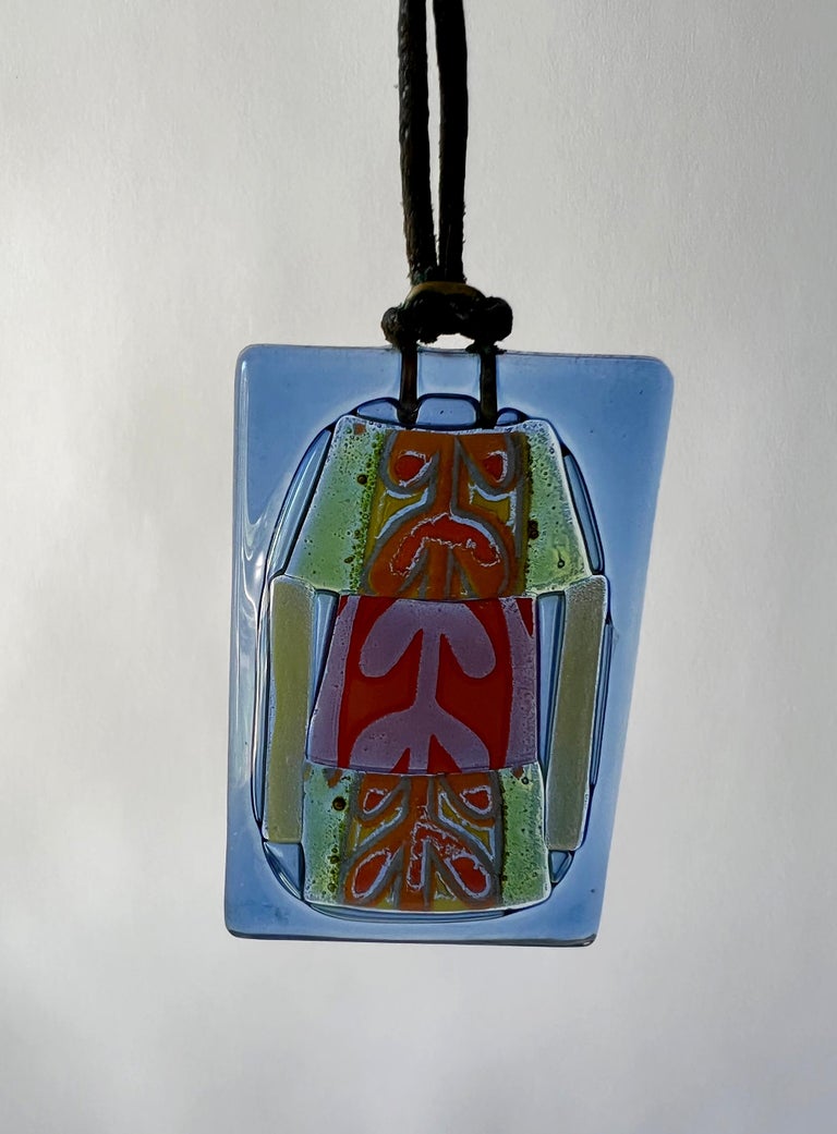 Vintage Frances and Michael Higgins Vintage American Modernist Glass Pendant In Good Condition For Sale In Los Angeles, CA