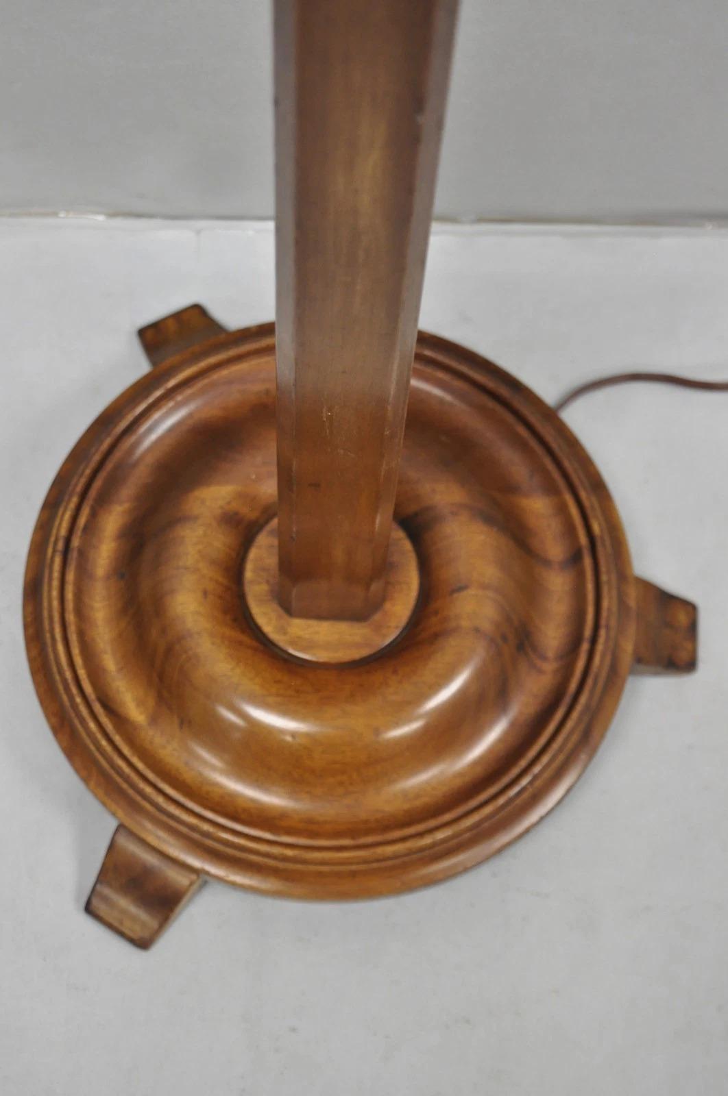 Lampada da terra a cricchetto in mogano stile Coloni Frances Elkins d'epoca in vendita 6