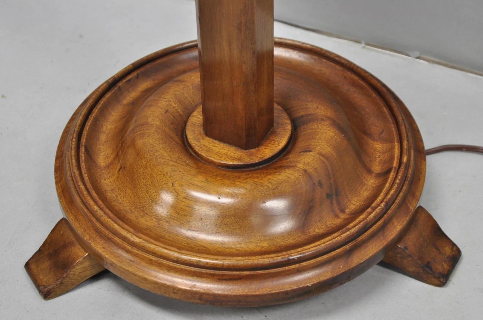 Lampada da terra a cricchetto in mogano stile Coloni Frances Elkins d'epoca in vendita 7