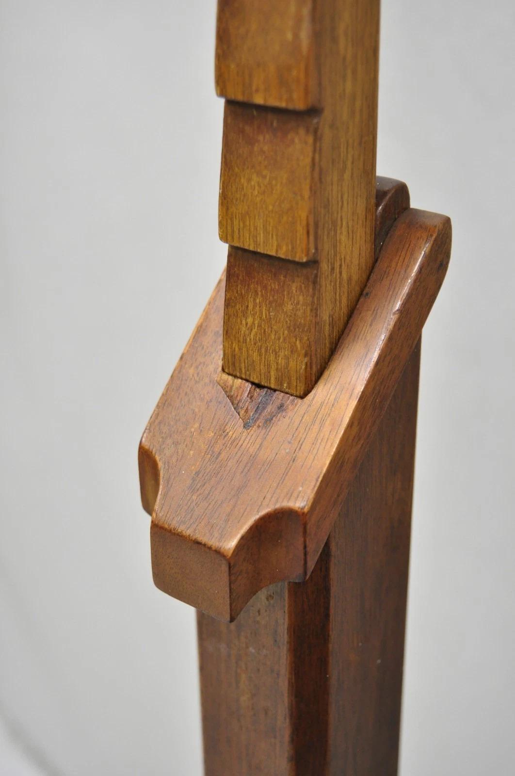 Lampada da terra a cricchetto in mogano stile Coloni Frances Elkins d'epoca in vendita 3