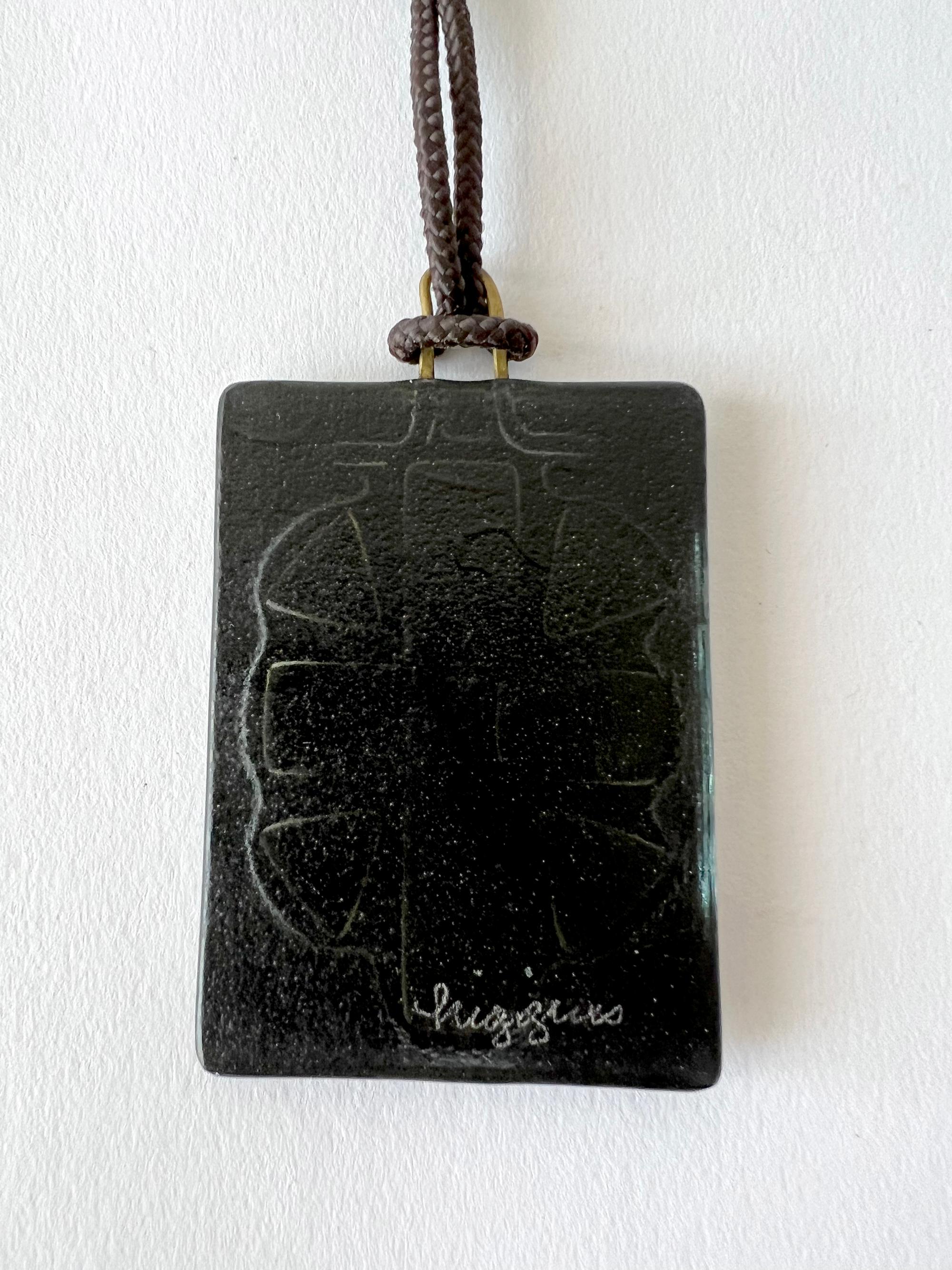 Vintage Frances Michael Higgins American Modernist Glass Pendant Necklace In Good Condition For Sale In Palm Springs, CA
