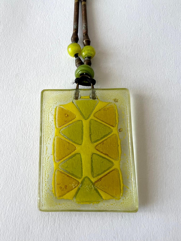 Vintage Frances Michael Higgins Vintage American Modern Glass Pendant Necklace In Good Condition For Sale In Los Angeles, CA