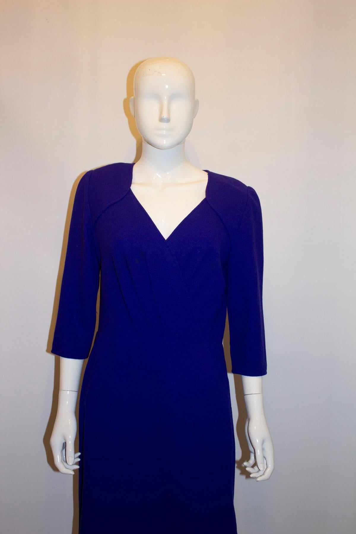 Vintage Frances Retry Roma Purple Crepe Dress For Sale 1