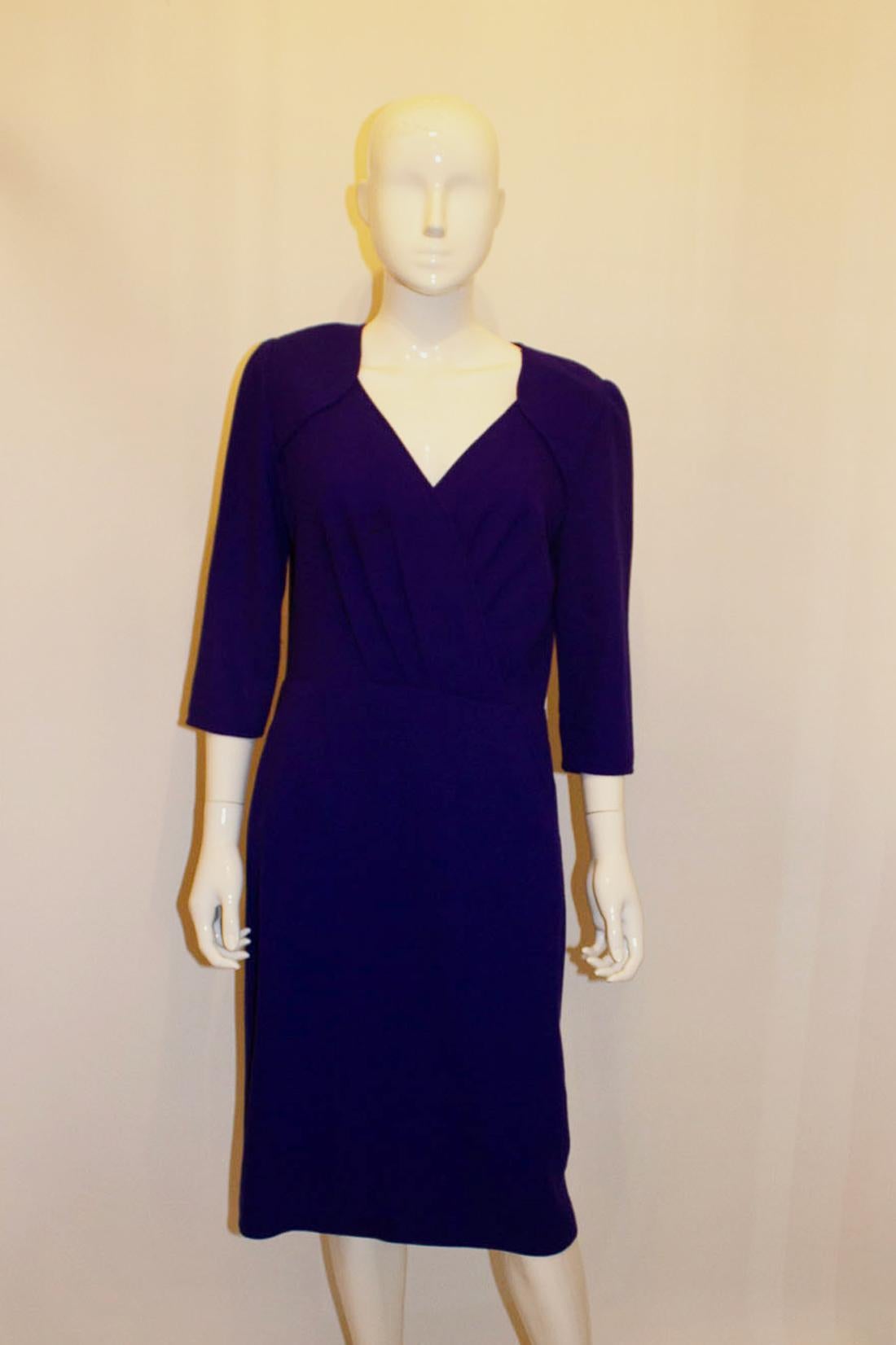 Vintage Frances Retry Roma Purple Crepe Dress For Sale 2