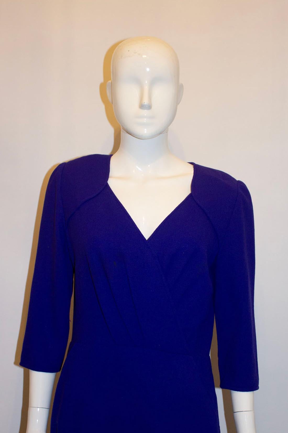 Vintage Frances Retry Roma Purple Crepe Dress For Sale 2