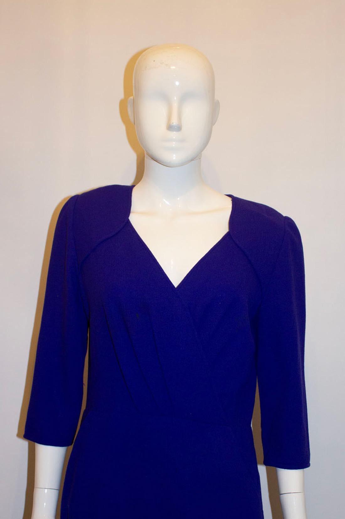 Vintage Frances Retry Roma Purple Crepe Dress For Sale 3