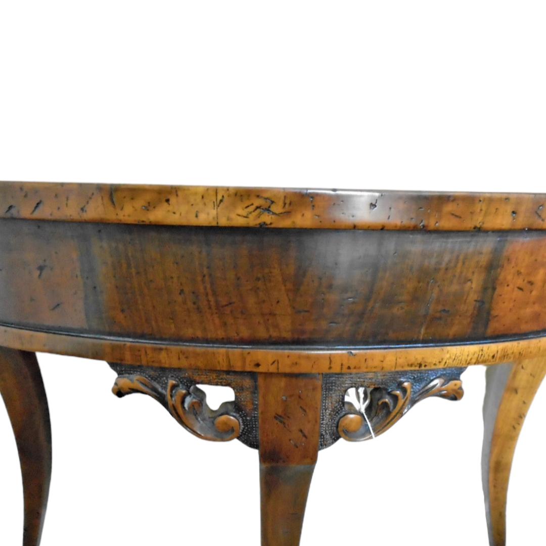 British Vintage Francesca Molon Inlaid Demi-lune Table For Sale