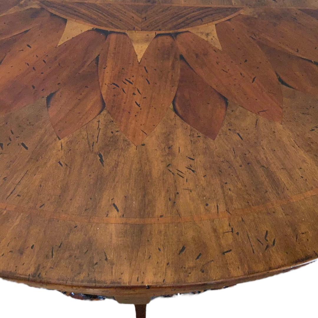 Wood Vintage Francesca Molon Inlaid Demi-lune Table For Sale