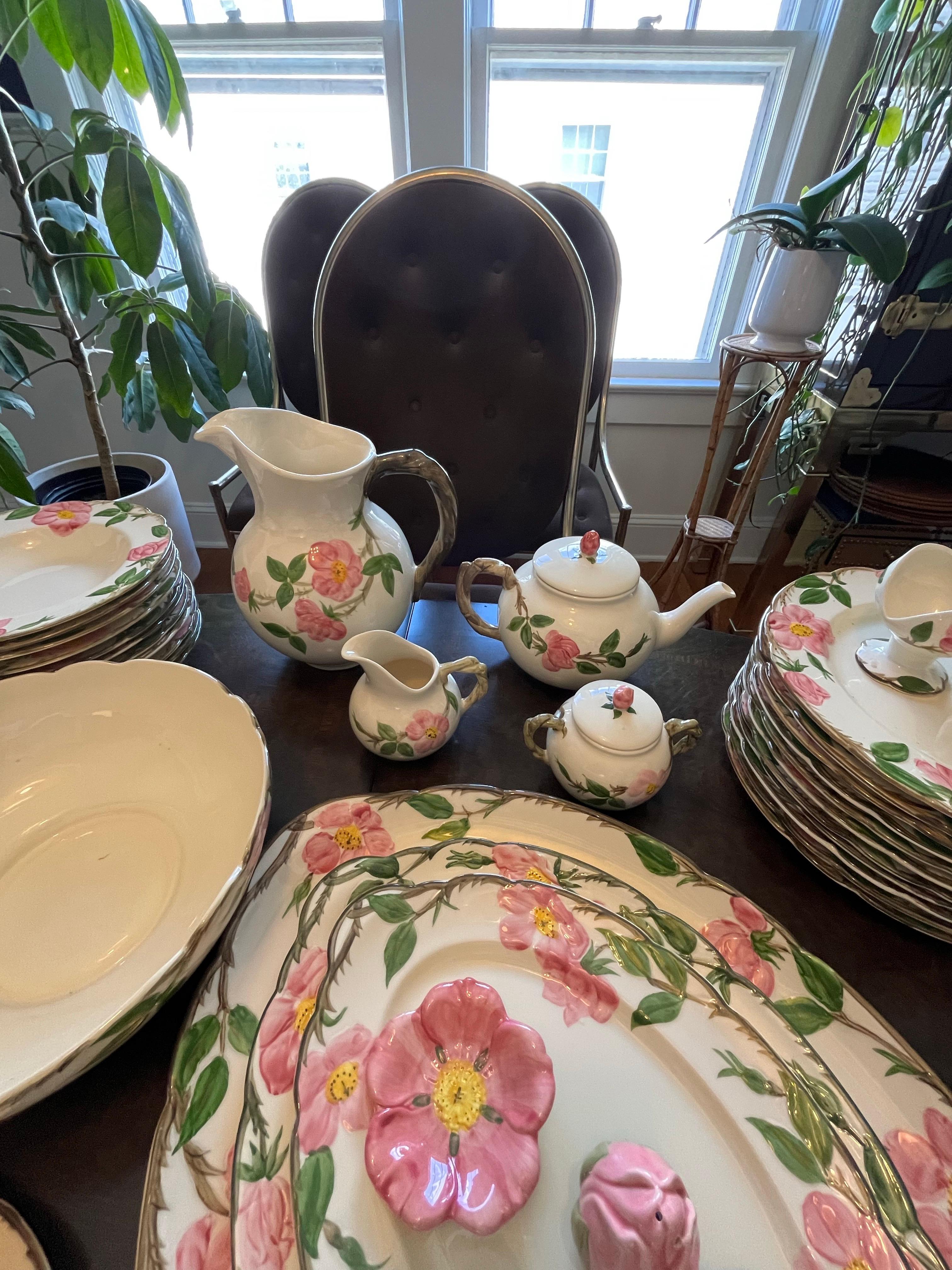 Vintage Franciscan Desert Rose China 108 Pieces For Sale 1
