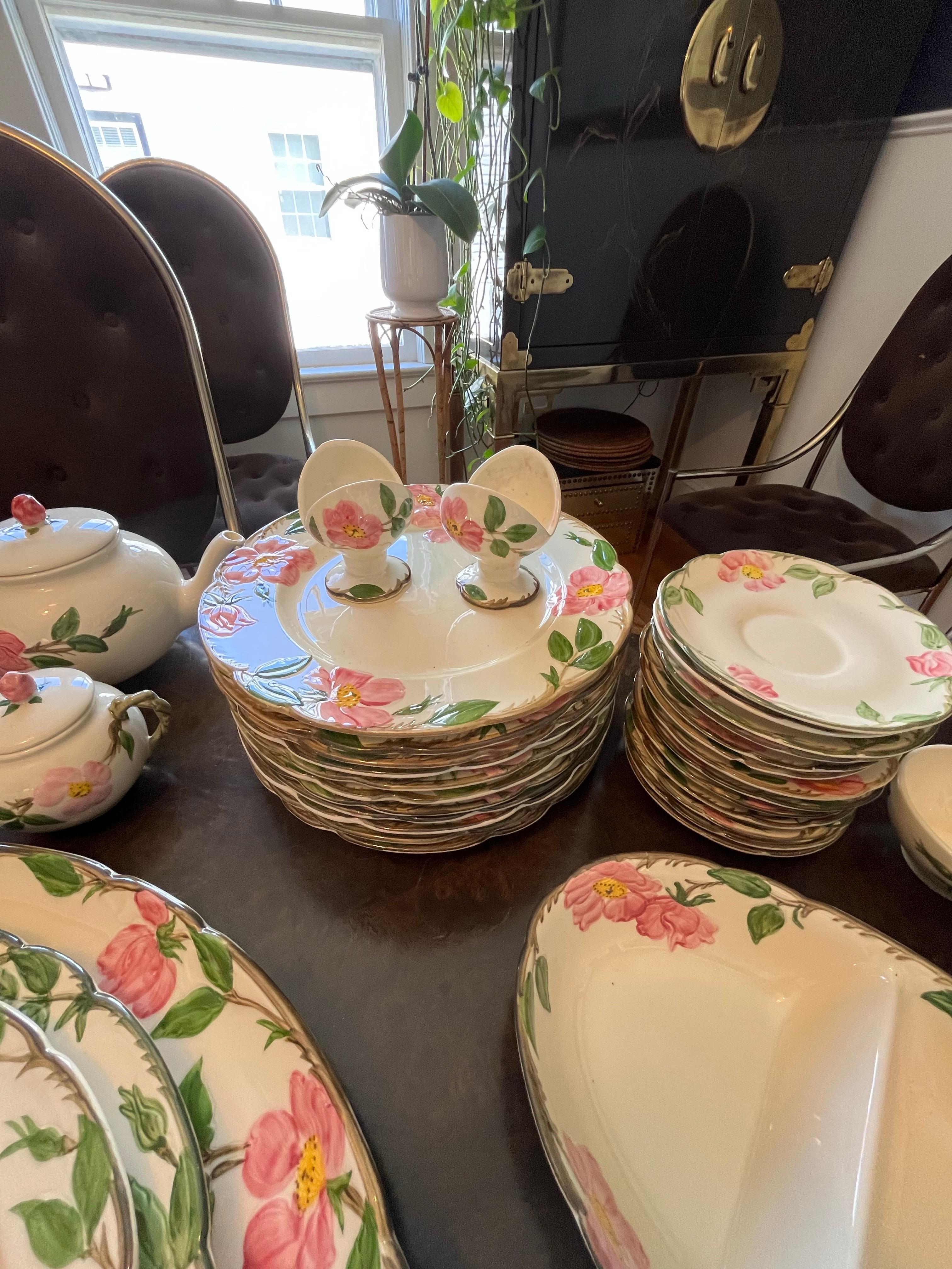 Vintage Franciscan Desert Rose China 108 Pieces For Sale 2