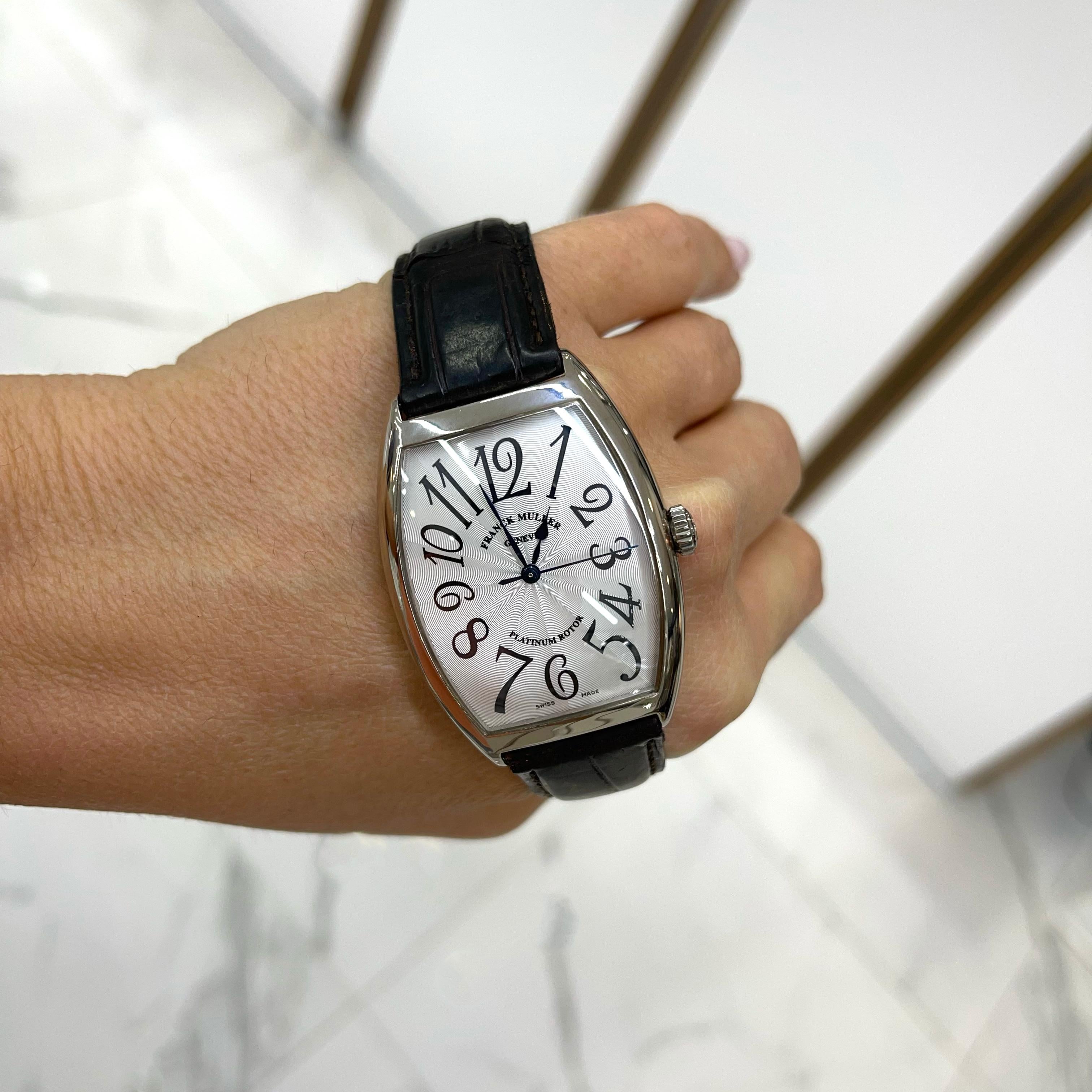 Vintage Franck Muller Curvex 6850 SC 34MM 18K White Gold Watch 8