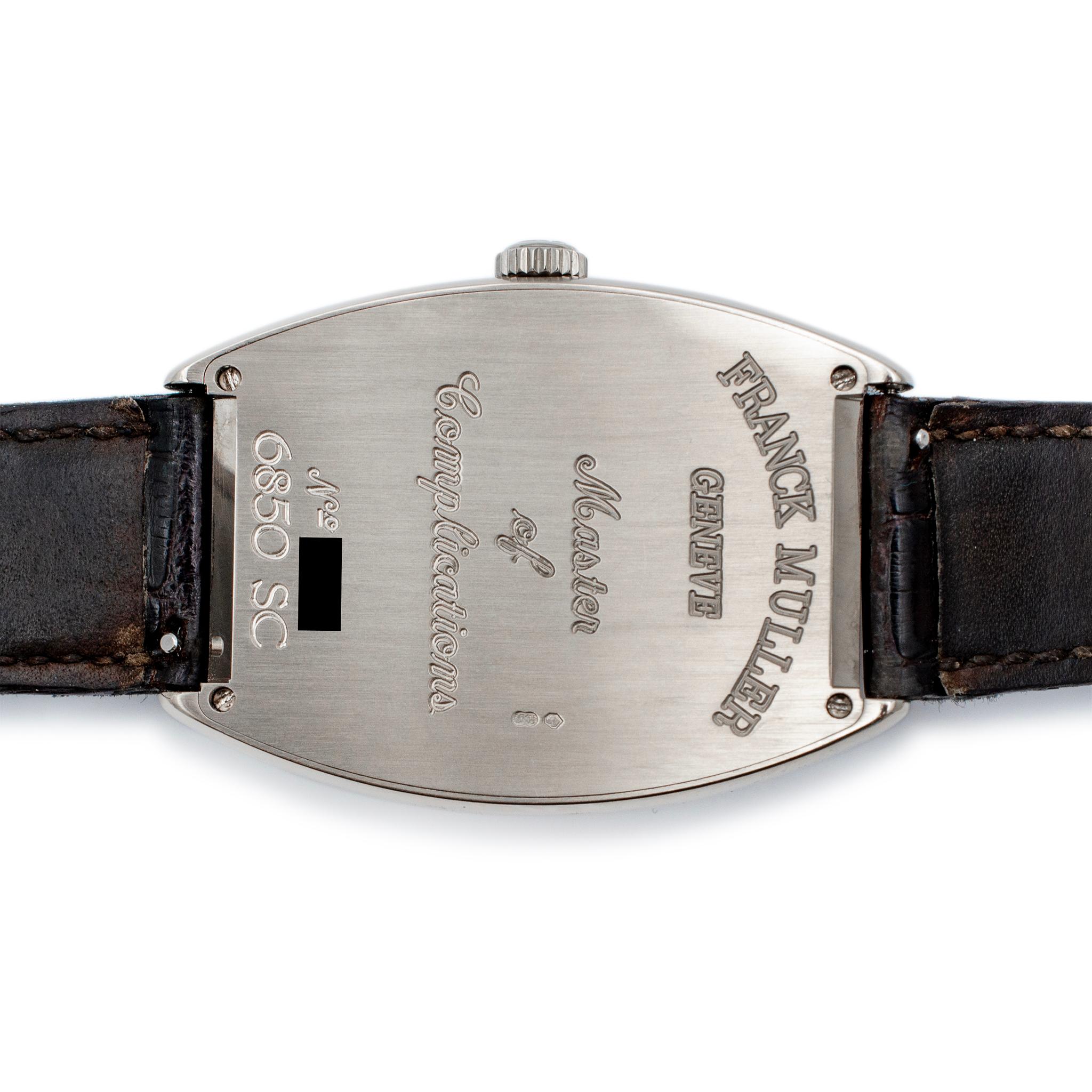 Vintage Franck Muller Curvex 6850 SC 34MM 18K White Gold Watch 2