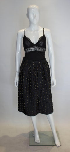 Vintage Franco Bertoli Silk Skirt with Decoration