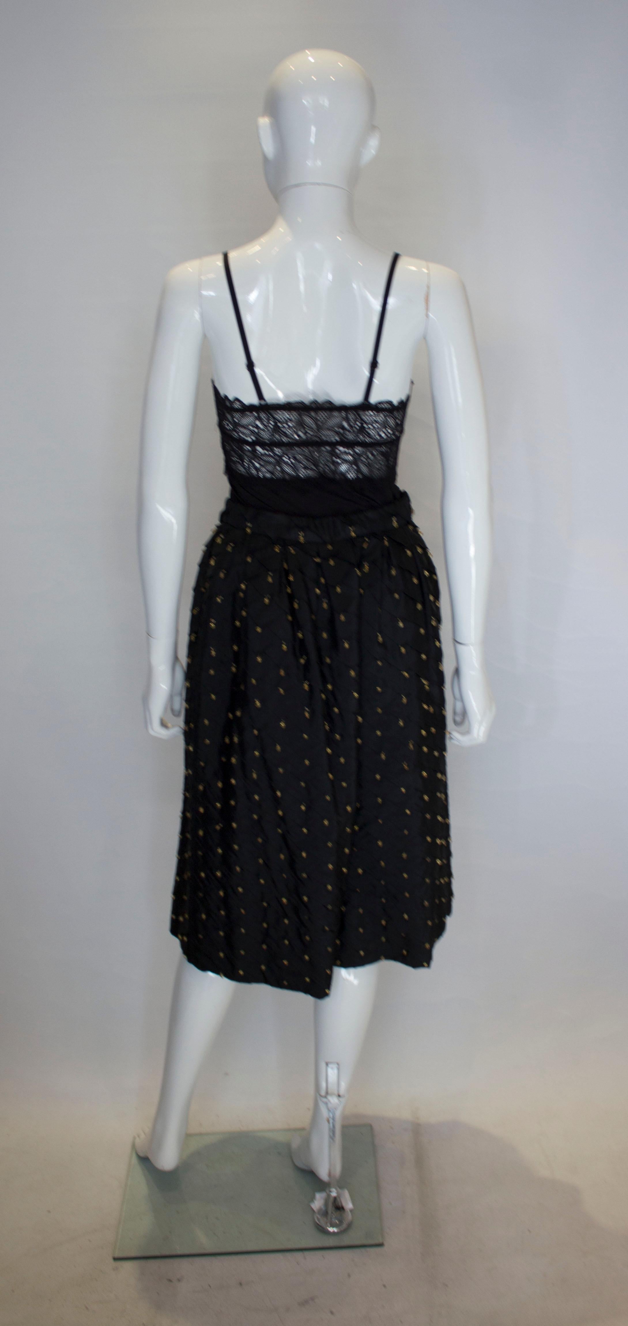Vintage Franco Bertoli Silk Skirt with Decoration For Sale 1