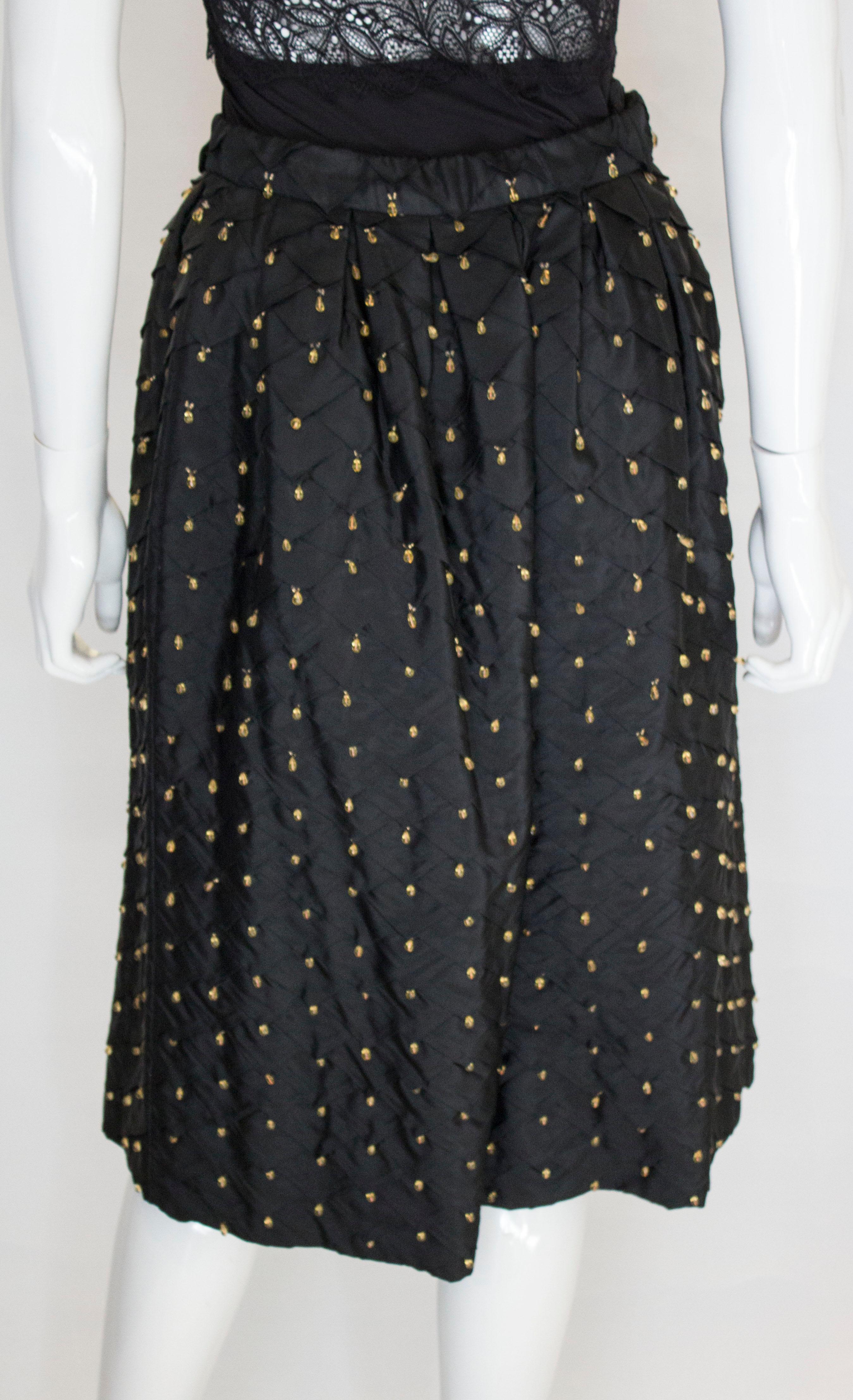 Vintage Franco Bertoli Silk Skirt with Decoration For Sale 2