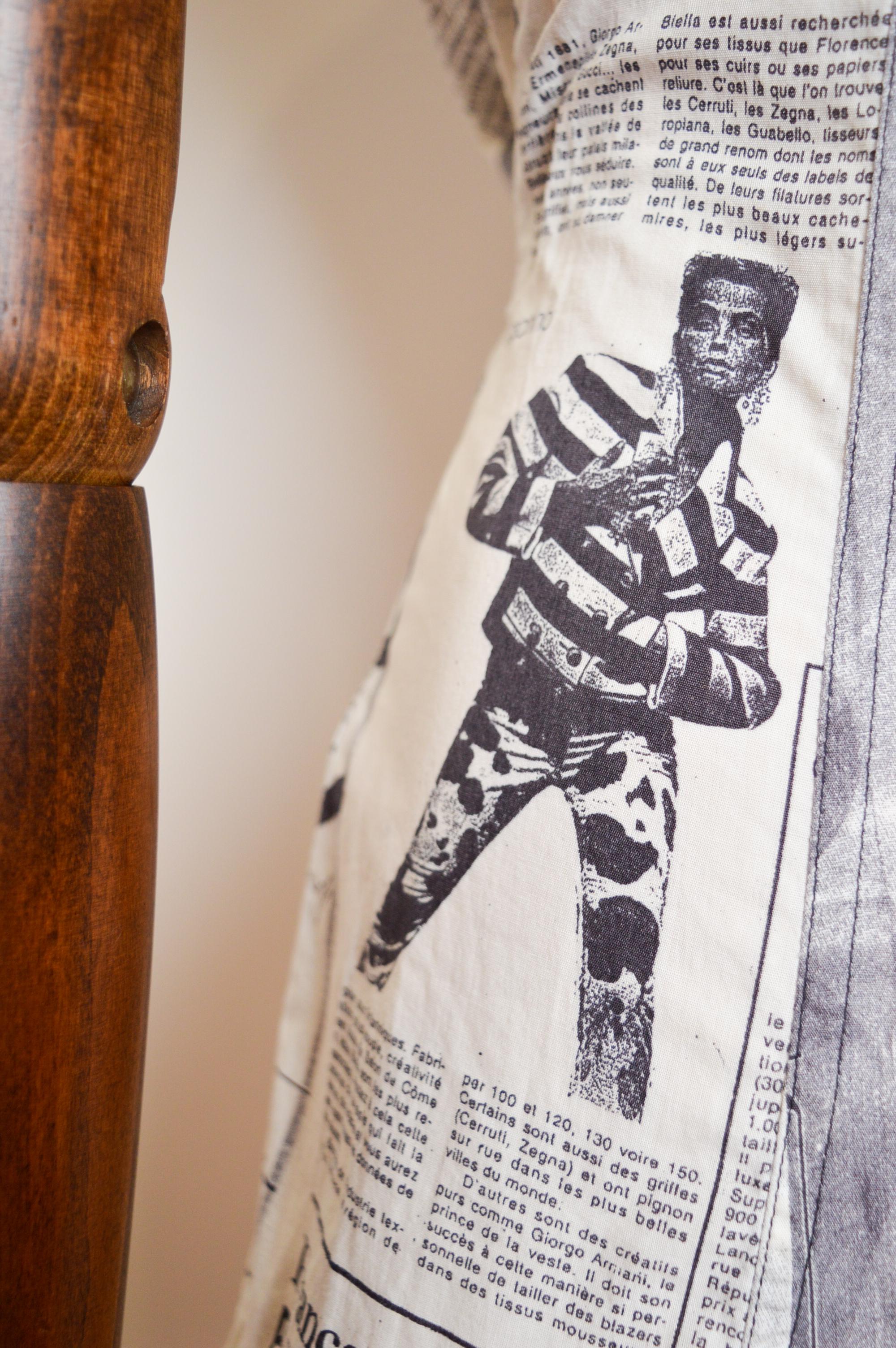 Vintage Franco Moschino 90's Vintage Newspaper print Button down Mini Dress 3