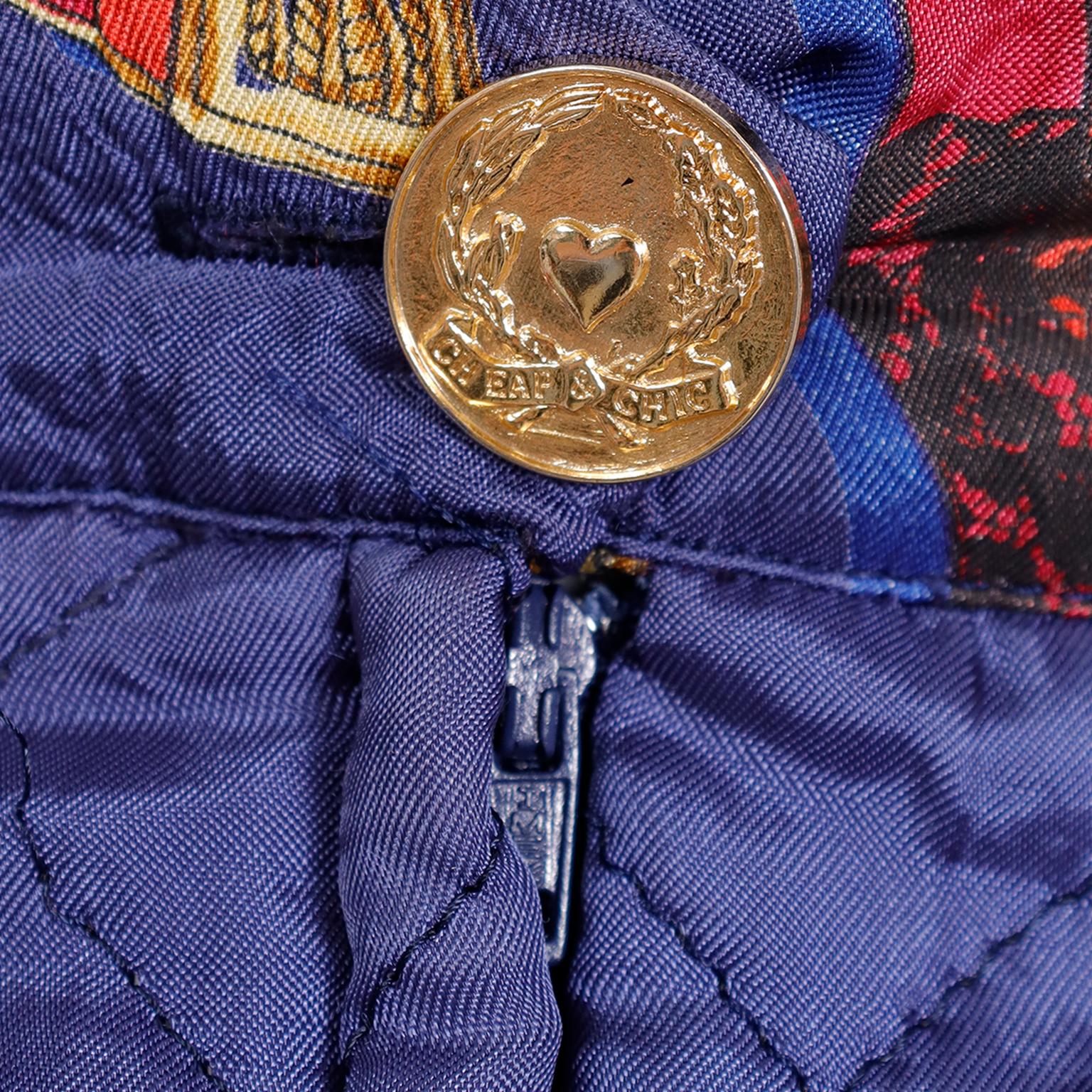 Vintage Franco Moschino Peace Sign & Hearts Cheap and Chic Quilted Skirt For Sale 2