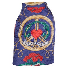 Vintage Franco Moschino Peace Sign & Hearts Cheap and Chic Quilted Skirt