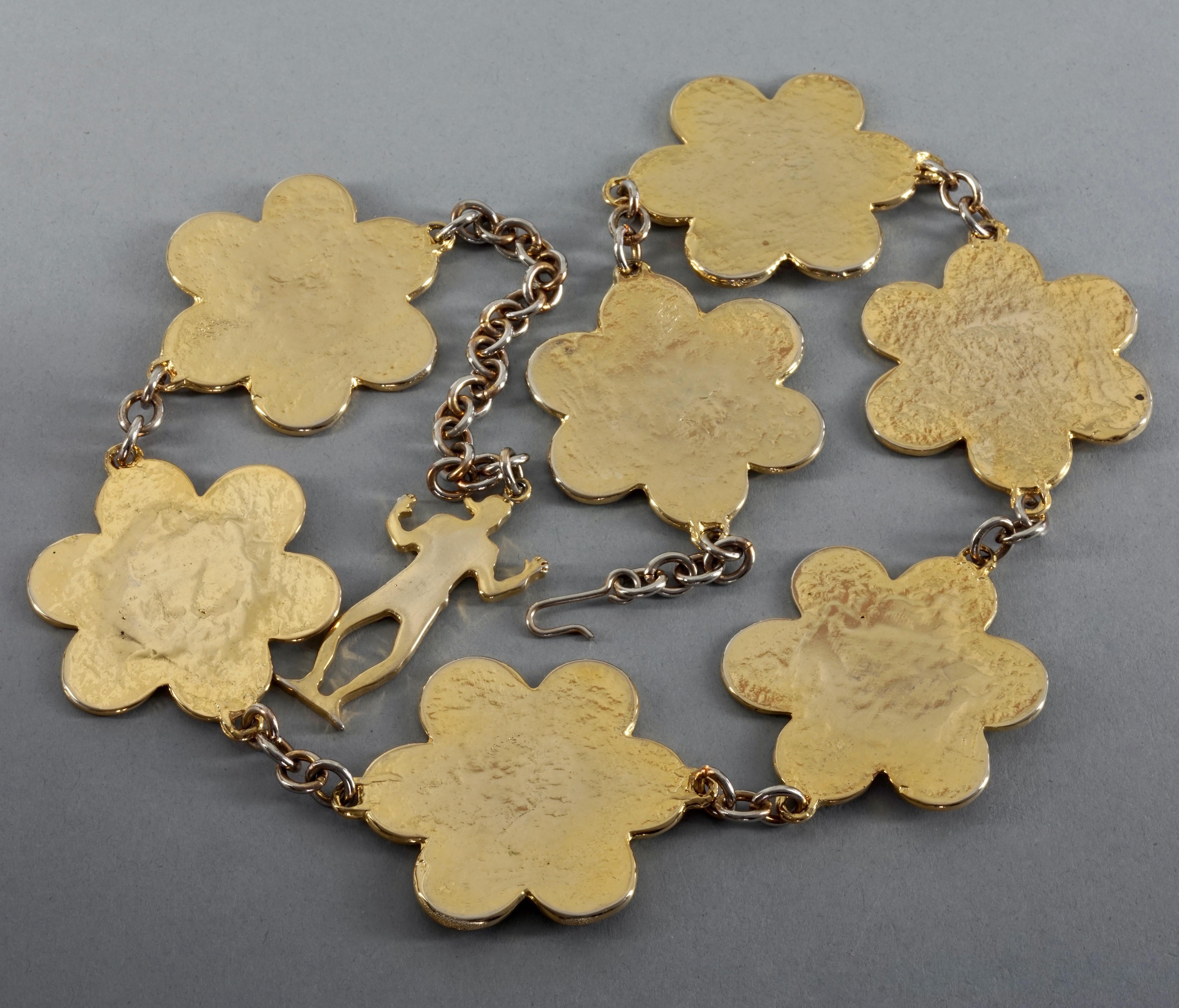 Vintage FRANCO MOSCHINO Profile Flower Novelty Belt For Sale 3