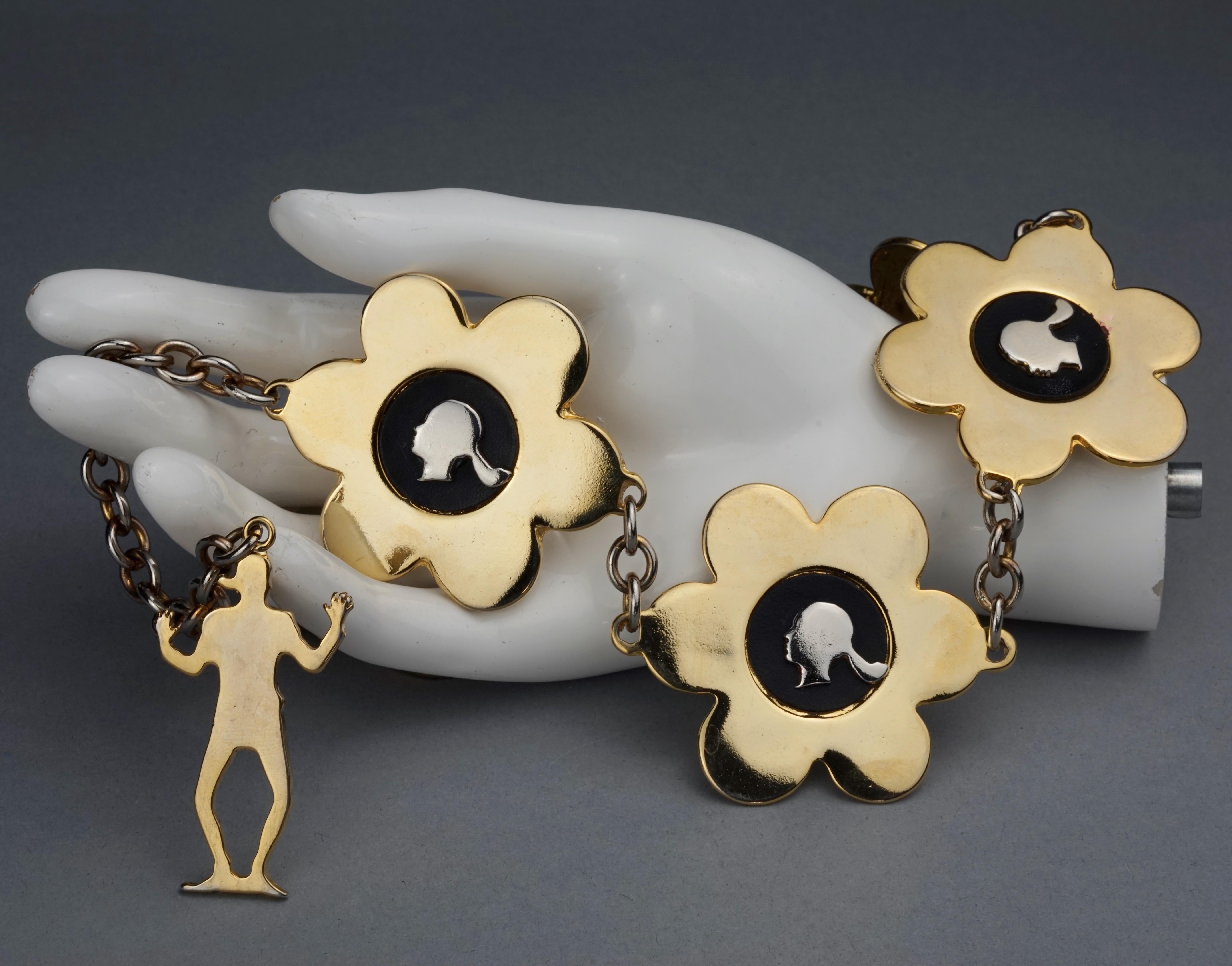 Women's Vintage FRANCO MOSCHINO Profile Flower Novelty Belt For Sale