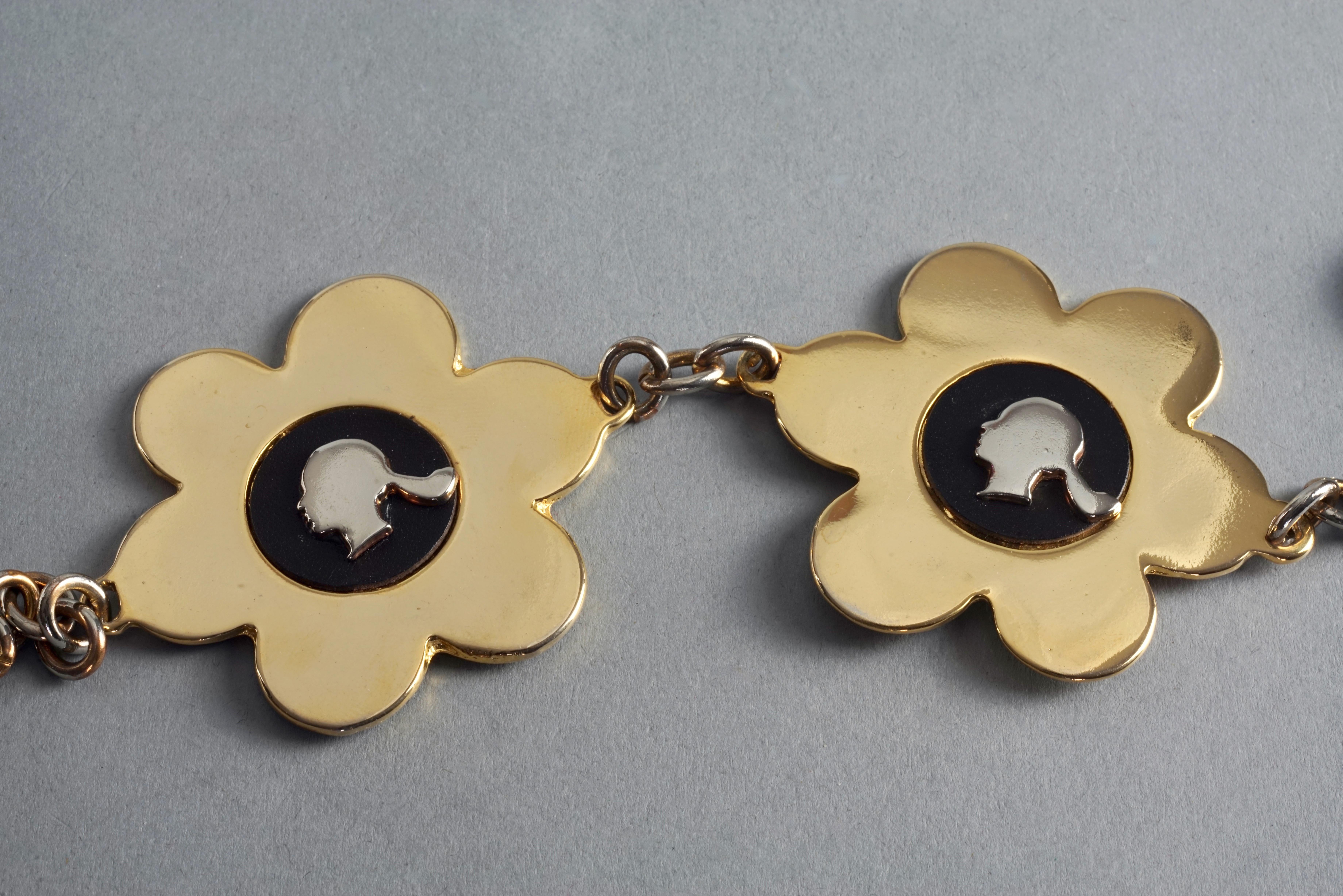 Vintage FRANCO MOSCHINO Profile Flower Novelty Belt For Sale 1
