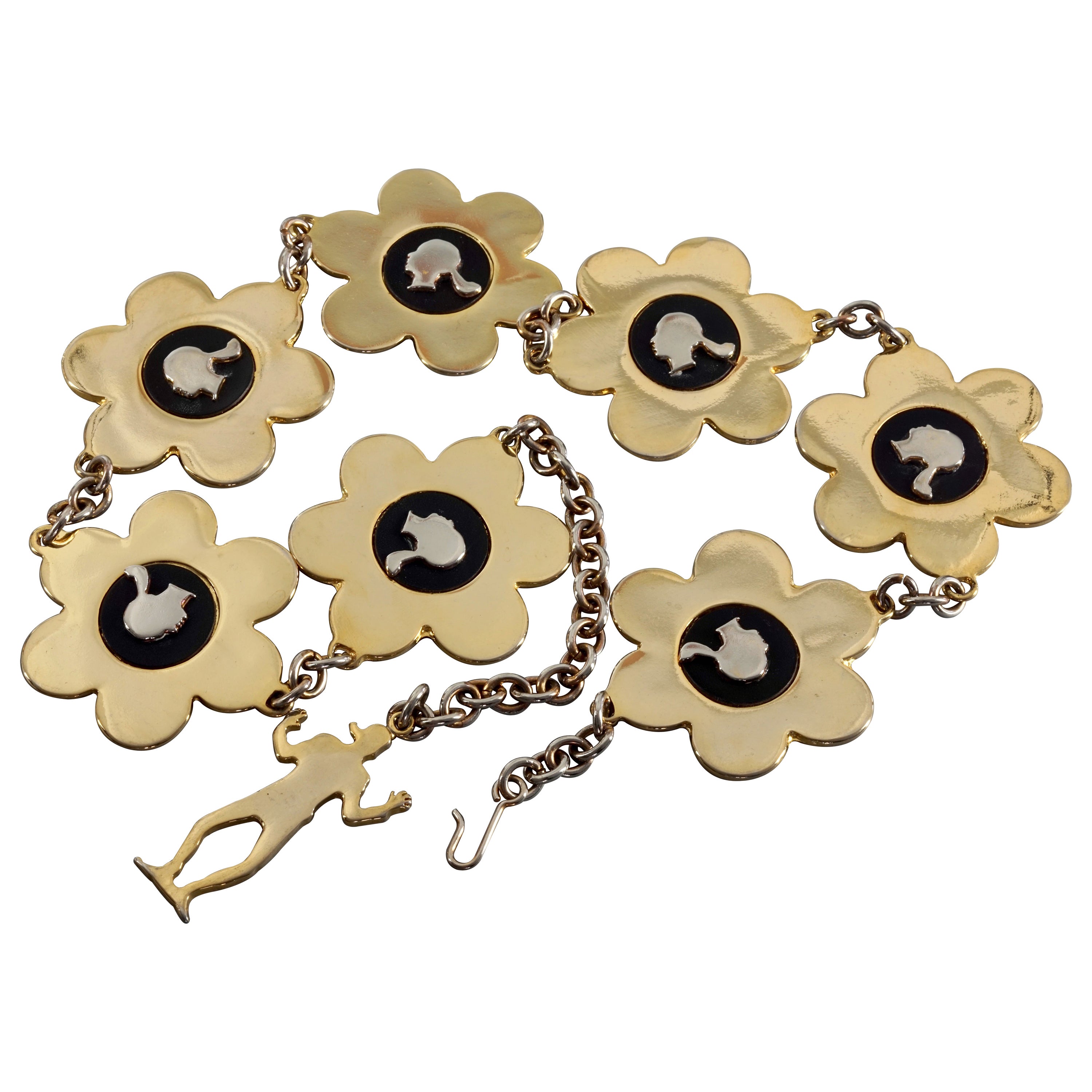 Vintage FRANCO MOSCHINO Profile Flower Novelty Belt