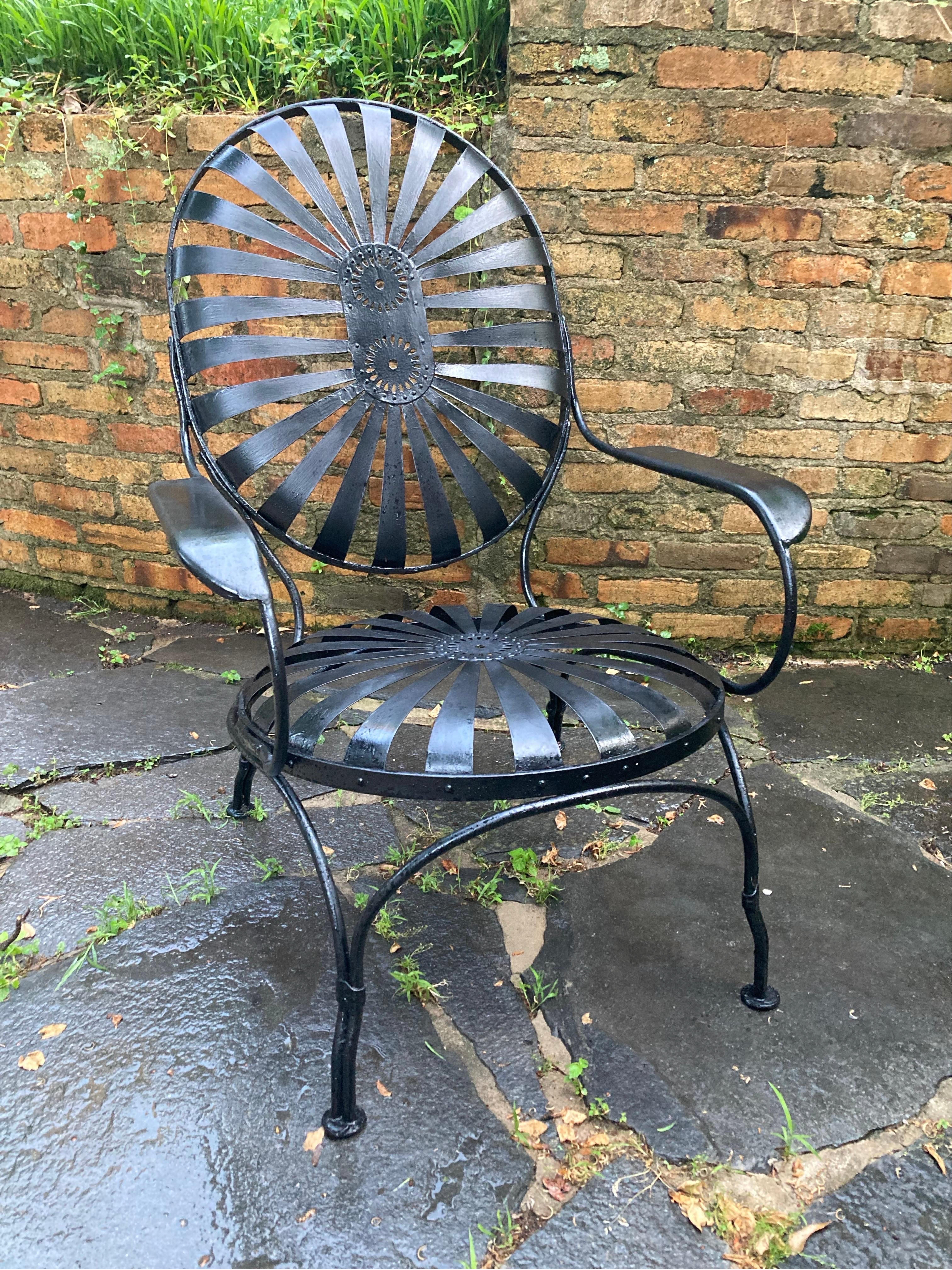 French Vintage Francois Carre Garden Lounge Chair For Sale