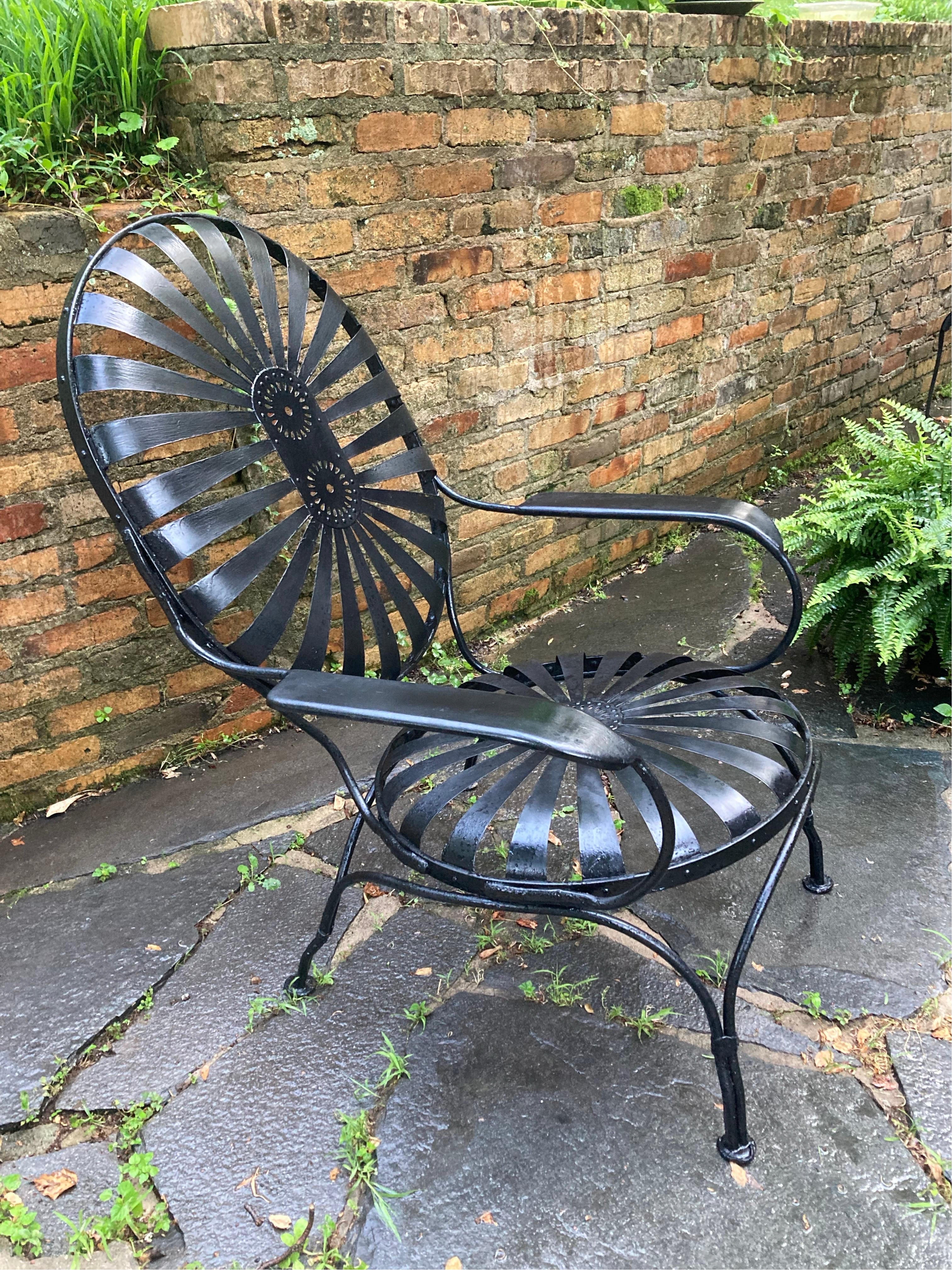 Vintage Francois Carre Garden Lounge Chair In Good Condition For Sale In Athens, GA