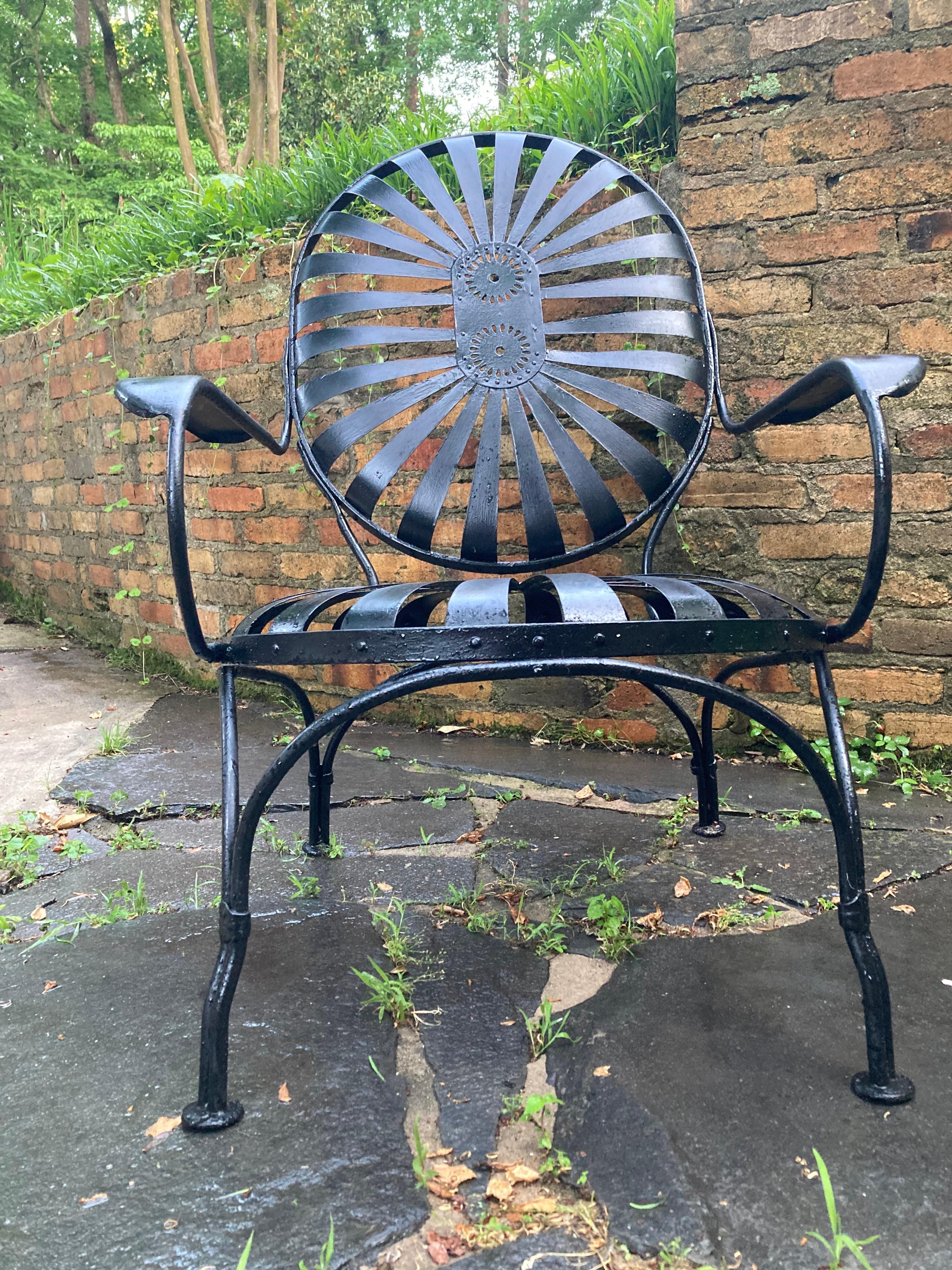 Vintage Francois Carre Garden Lounge Chair For Sale 1