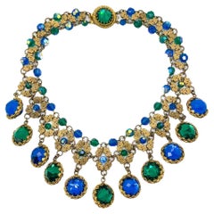 Vintage Francoise Montague Jewelled Droplet Collar 1950s