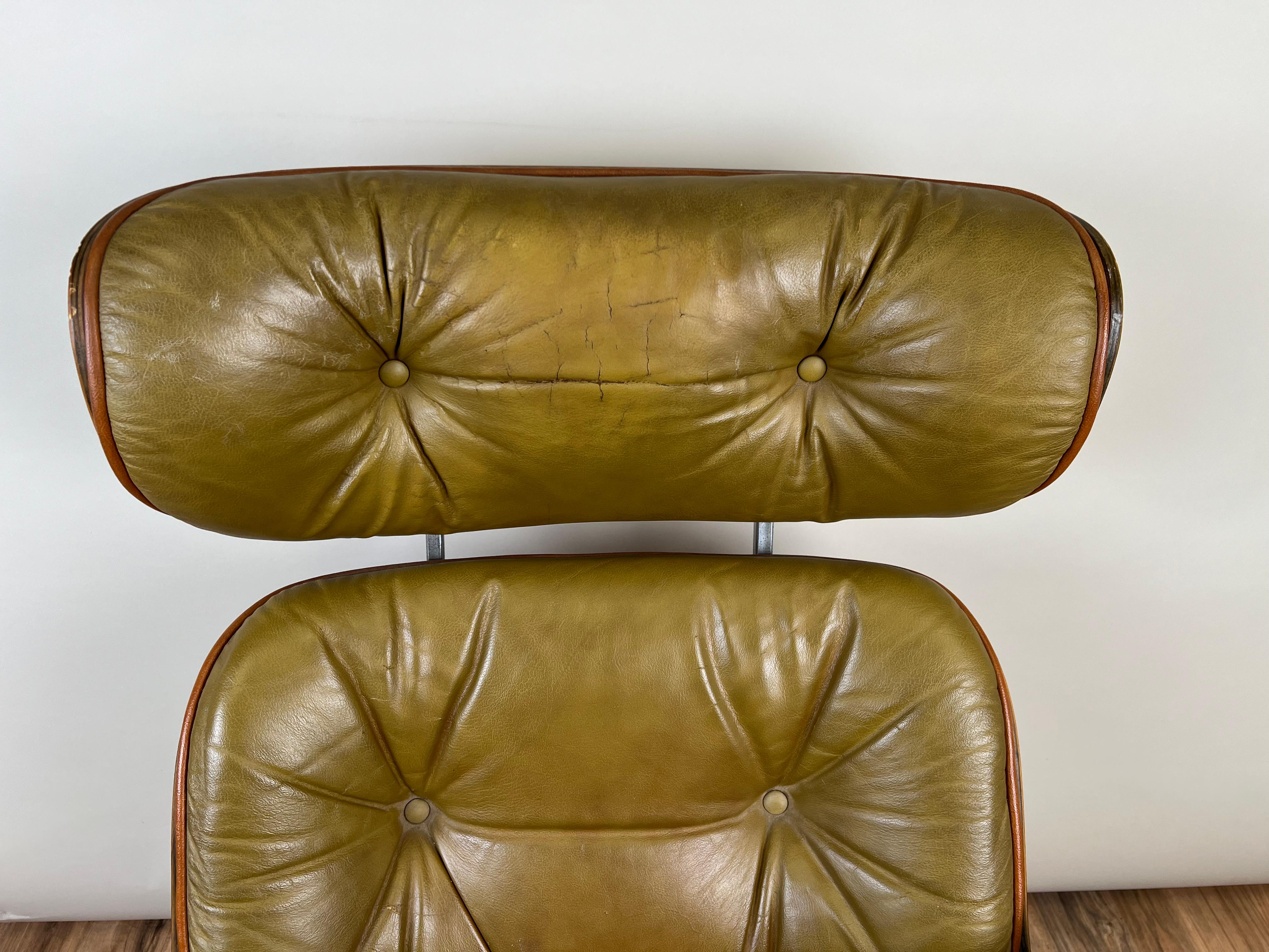 Vintage Frank Doerner for Selig Mid-Century Modern Lounge Chair and Ottoman 1