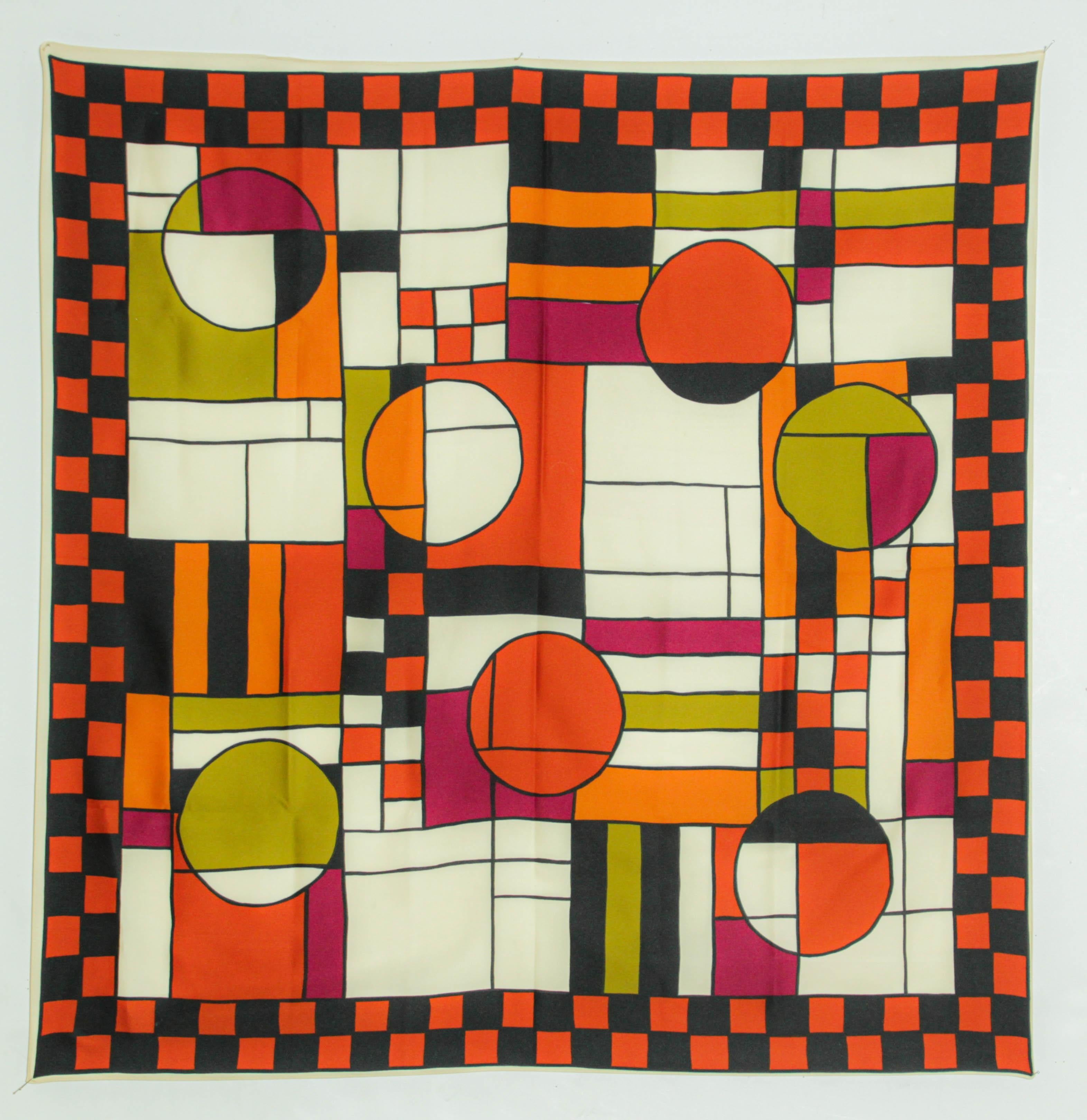 Vintage Frank Lloyd Wright Bauhaus Style Design Scarf For Sale 5