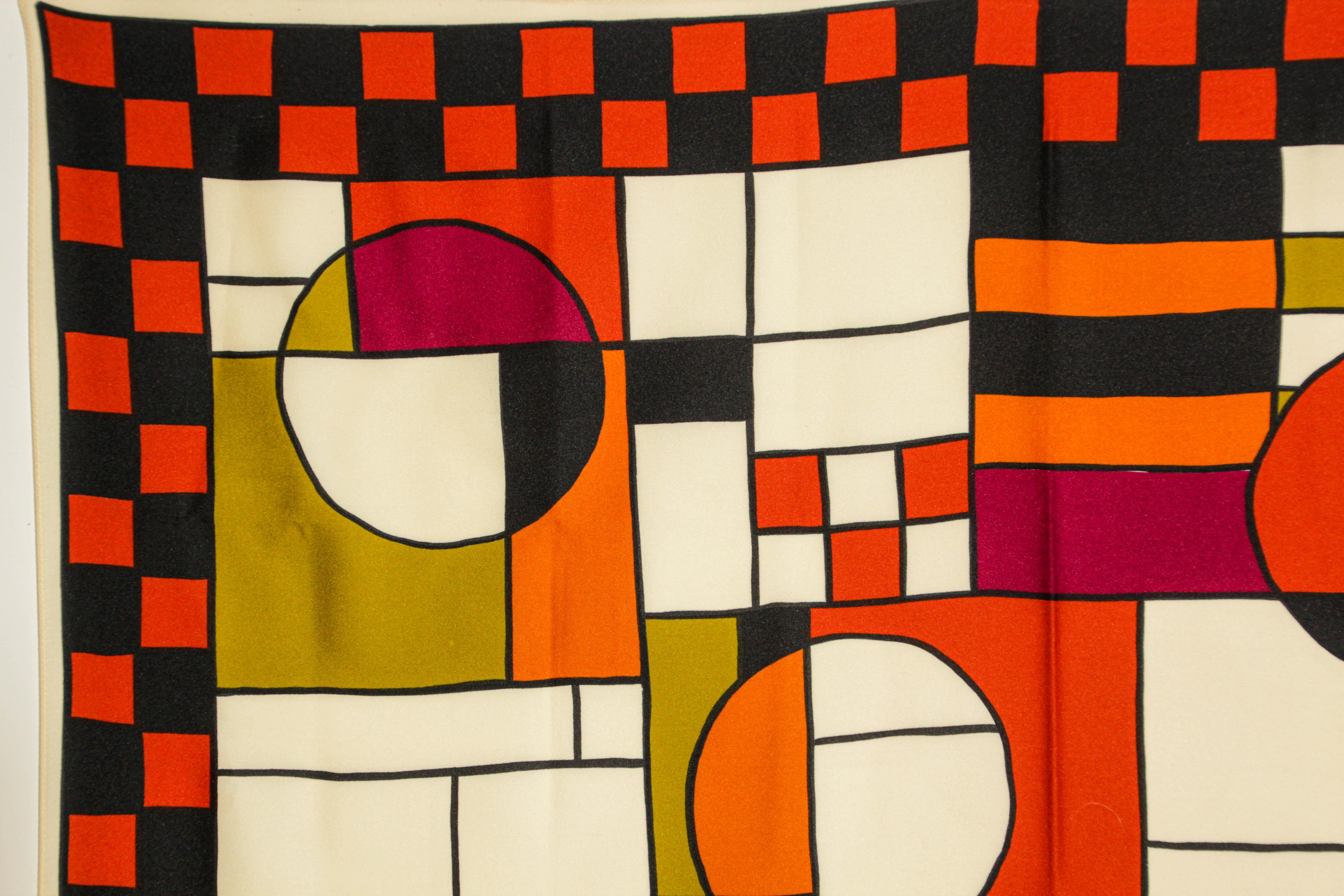 Women's or Men's Vintage Frank Lloyd Wright Bauhaus Style Design Scarf For Sale