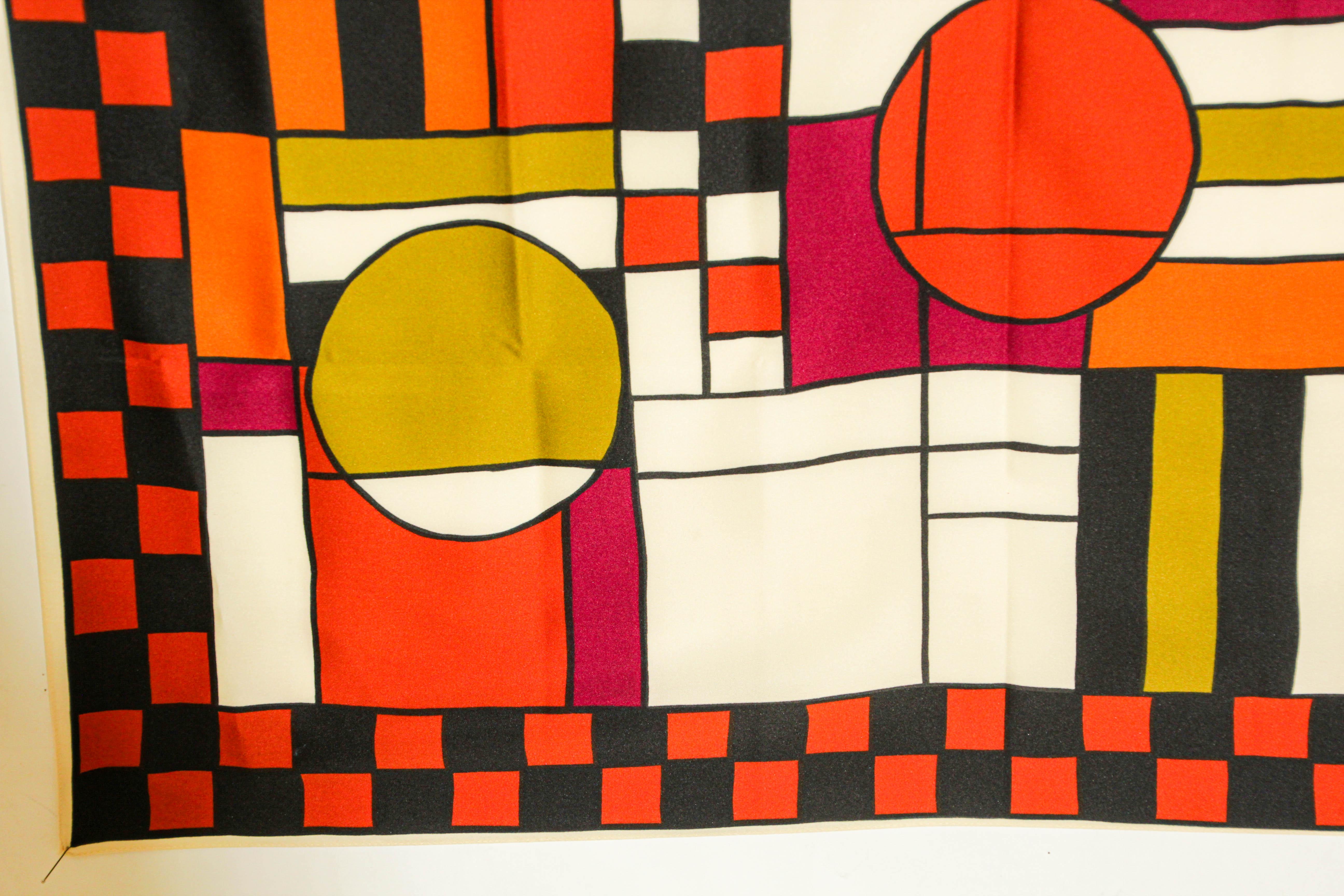 Vintage Frank Lloyd Wright Bauhaus Style Design Scarf For Sale 1