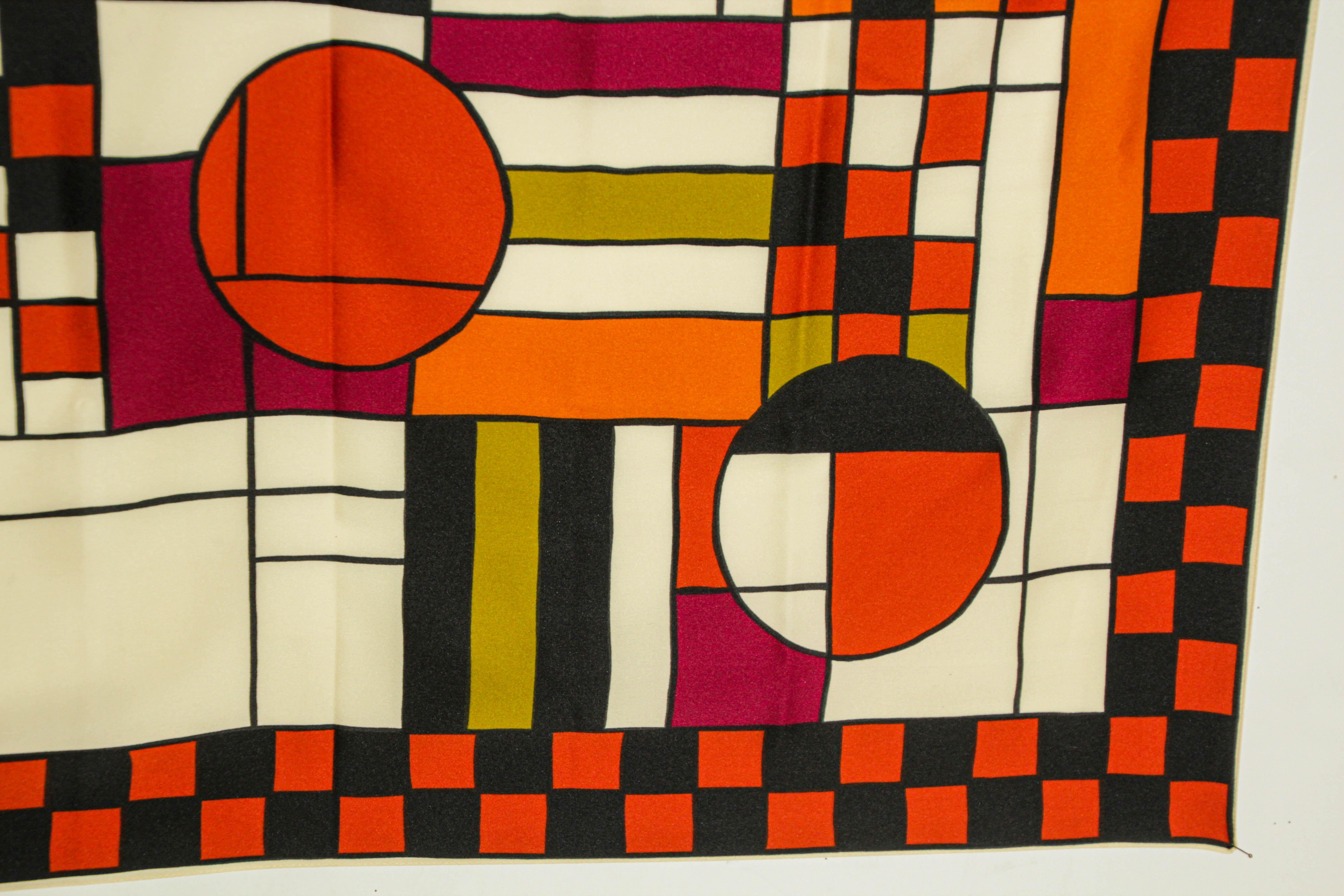 Vintage Frank Lloyd Wright Bauhaus Style Design Scarf For Sale 2