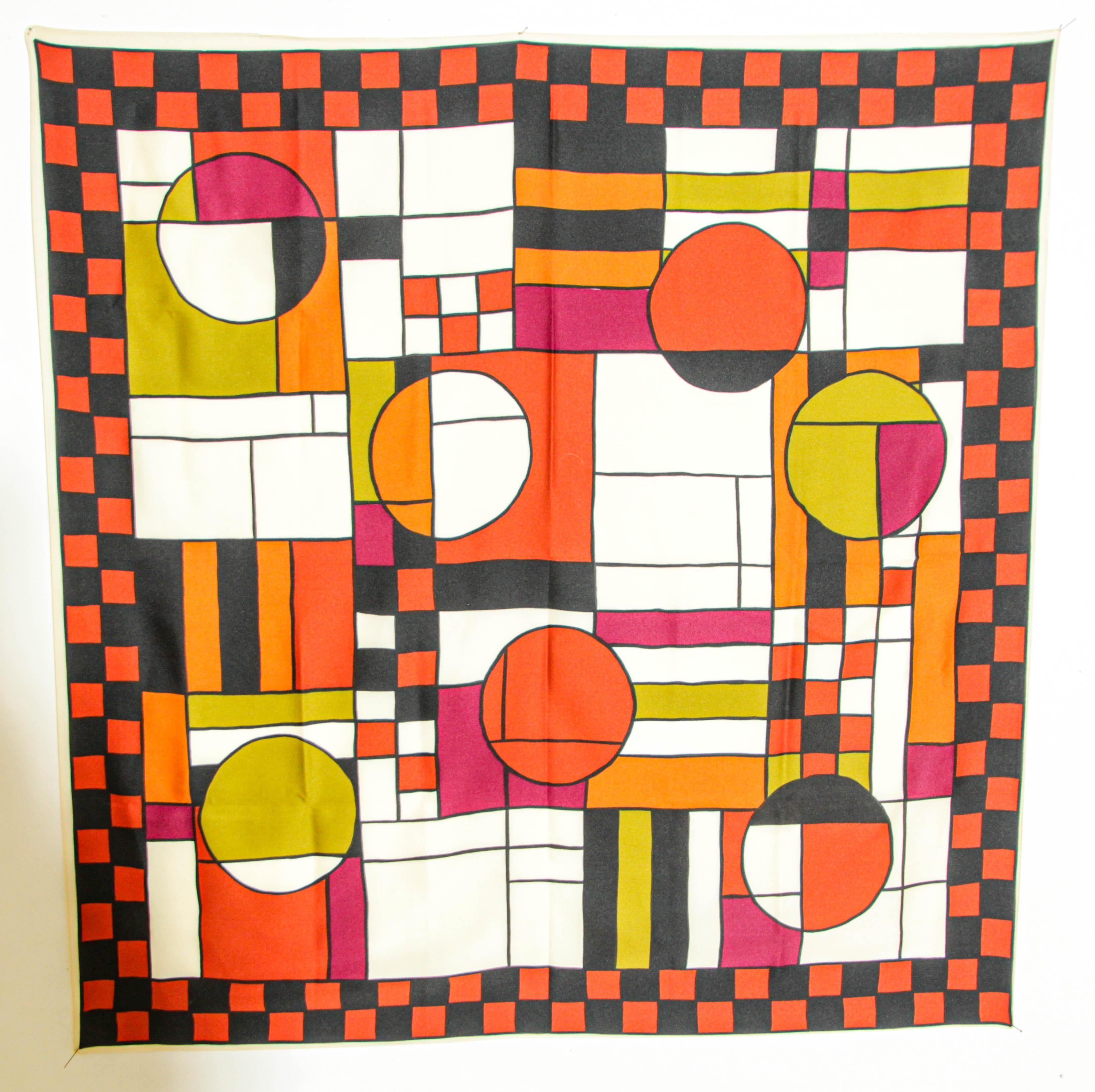 Vintage Frank Lloyd Wright Bauhaus Style Design Scarf For Sale 3