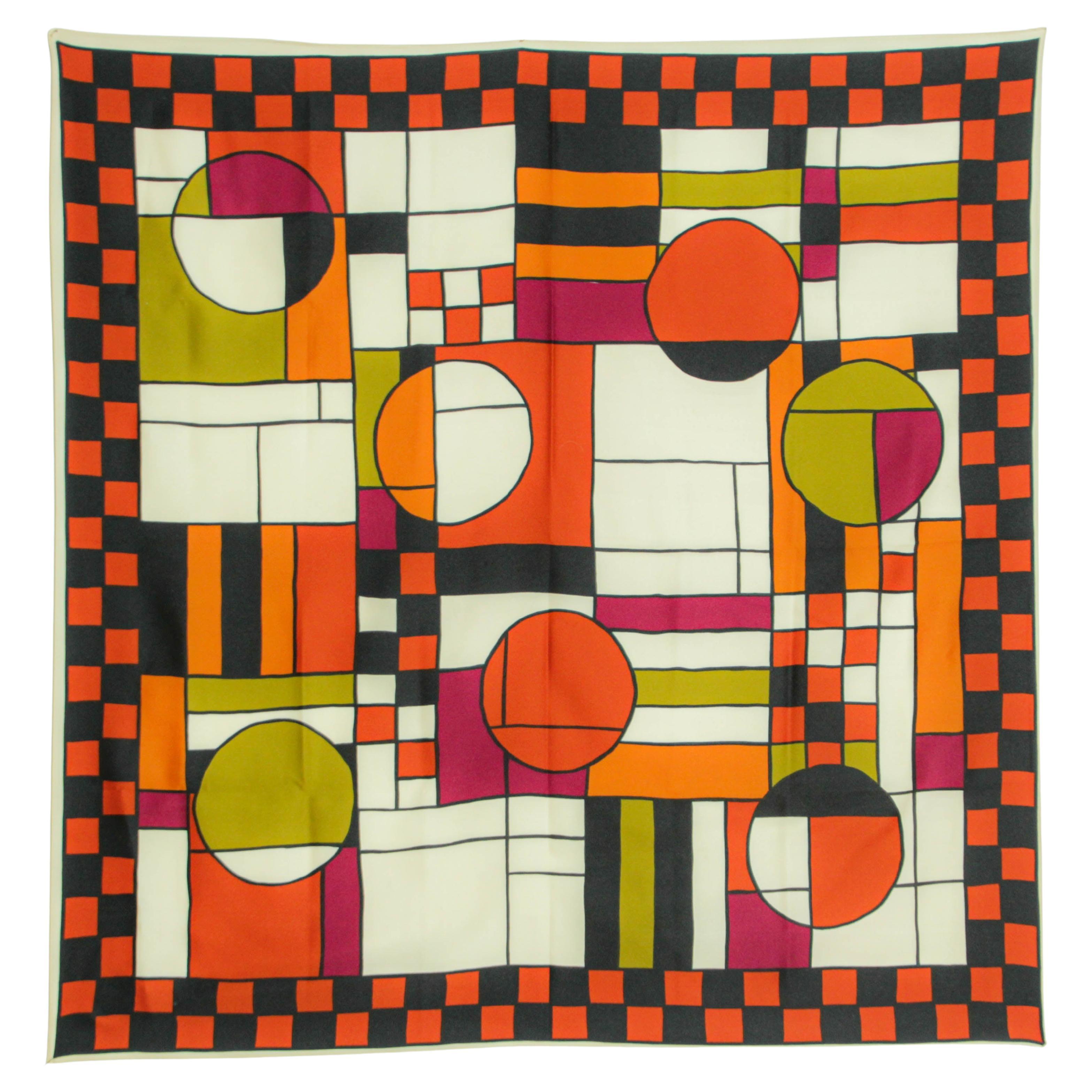 Vintage Frank Lloyd Wright Bauhaus Style Design Scarf For Sale