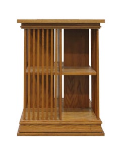 Étagère de bibliothèque rotative vintage de style Frank Lloyd Wright de rangement architectural