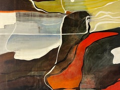 Vintage Frank Milner Large Abstract Oil on Canvas c1960s