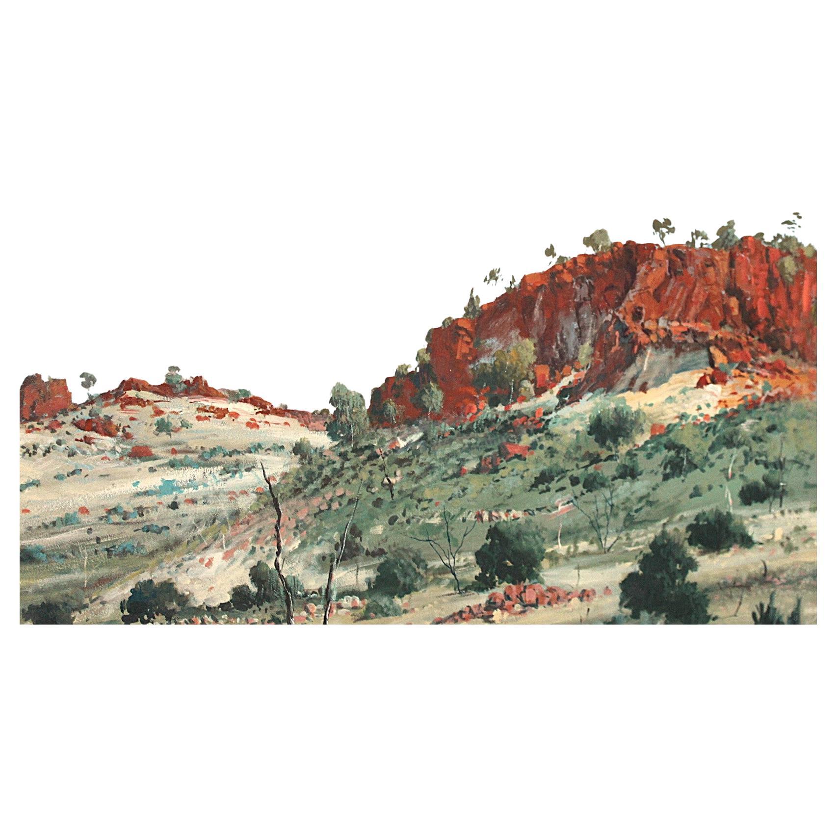 Quadro d'epoca di Frank Pash sull'Outback australiano