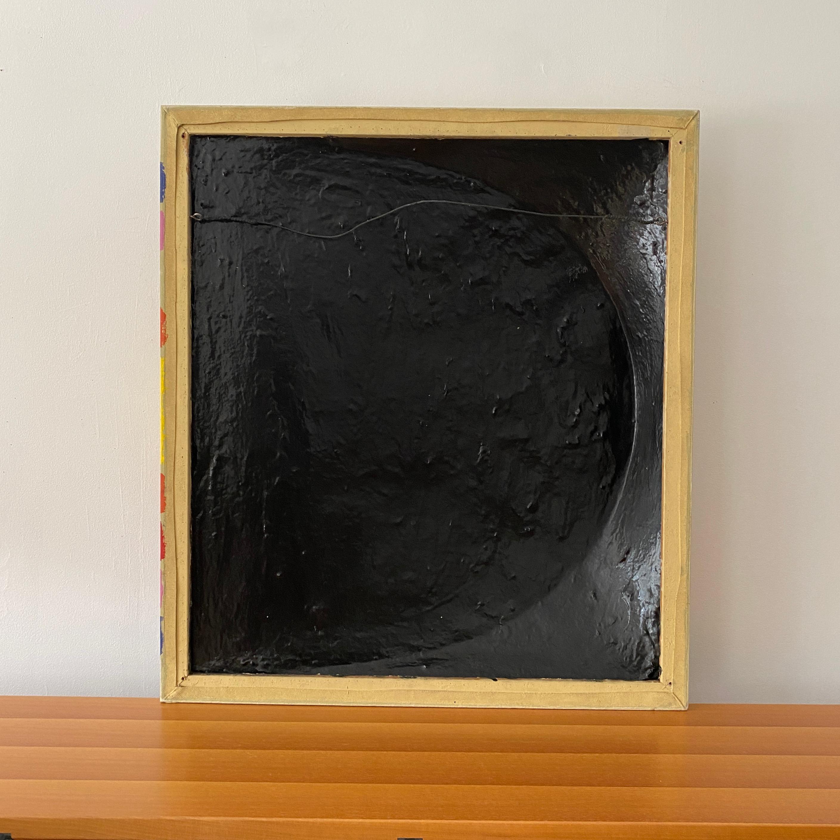 Peinture pop acrylique minimaliste vintage de style Frank Stella, signée Manuella 70 en vente 9
