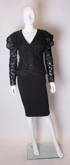 Vintage Frank Usher Black Evening Top