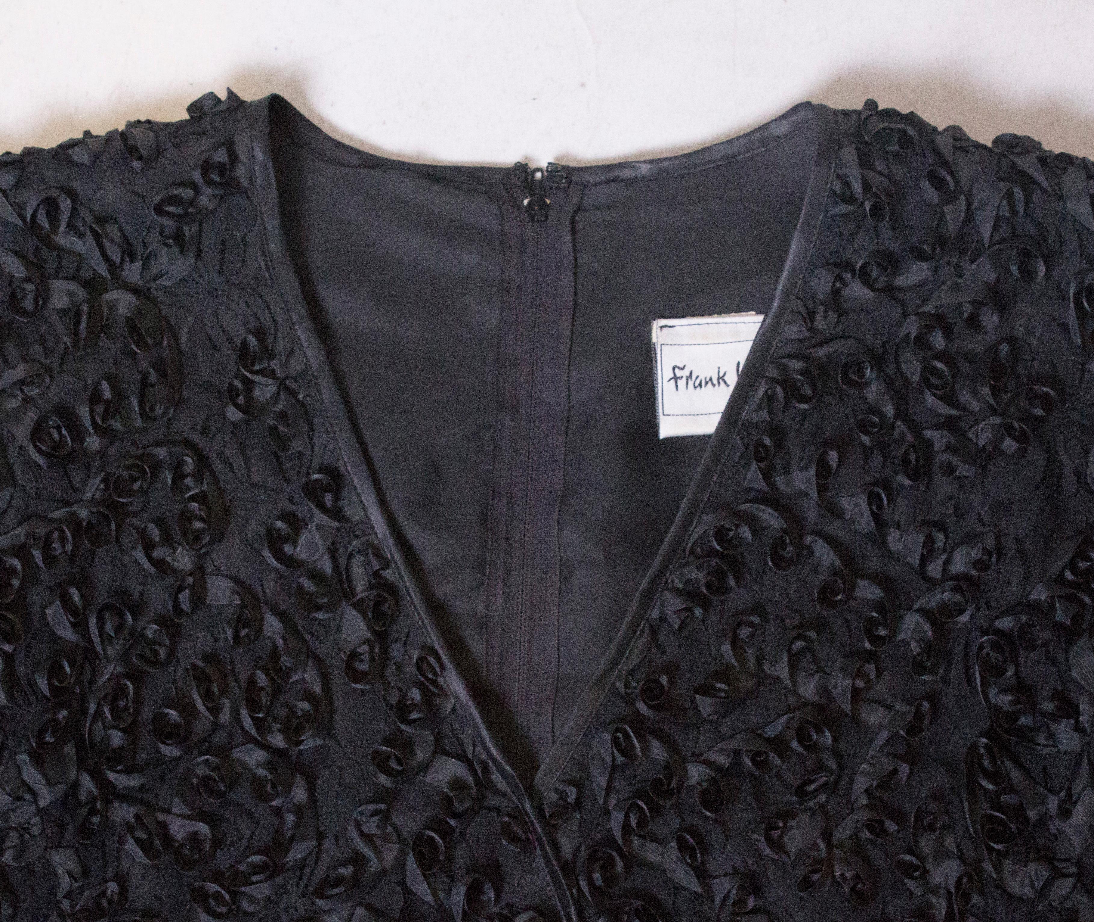 Vintage Frank Usher Black Evening Top For Sale 2