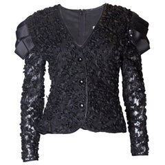 Retro Frank Usher Black Evening Top